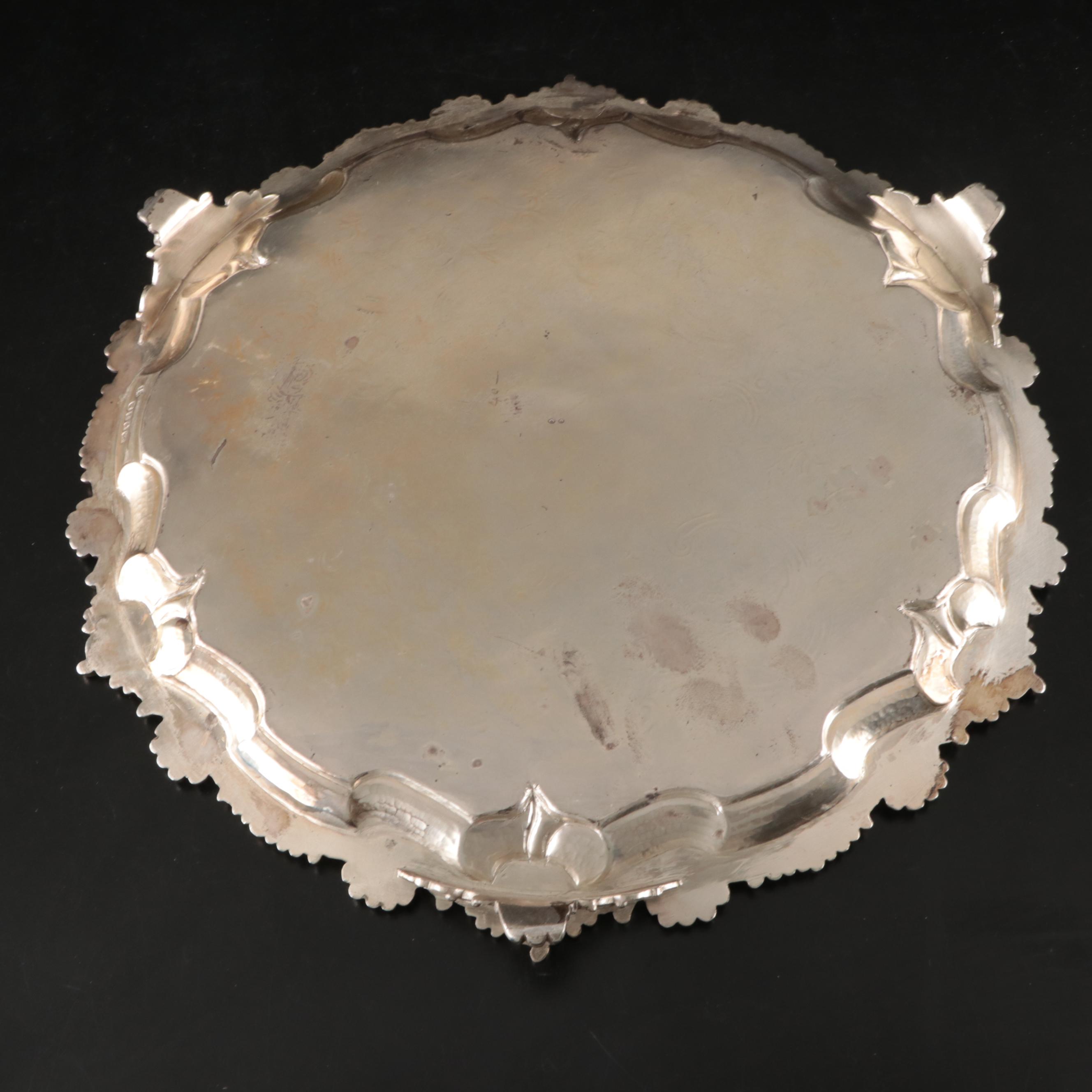 George III / Regency London Sterling Silver Footed Salver, Early 19th Century