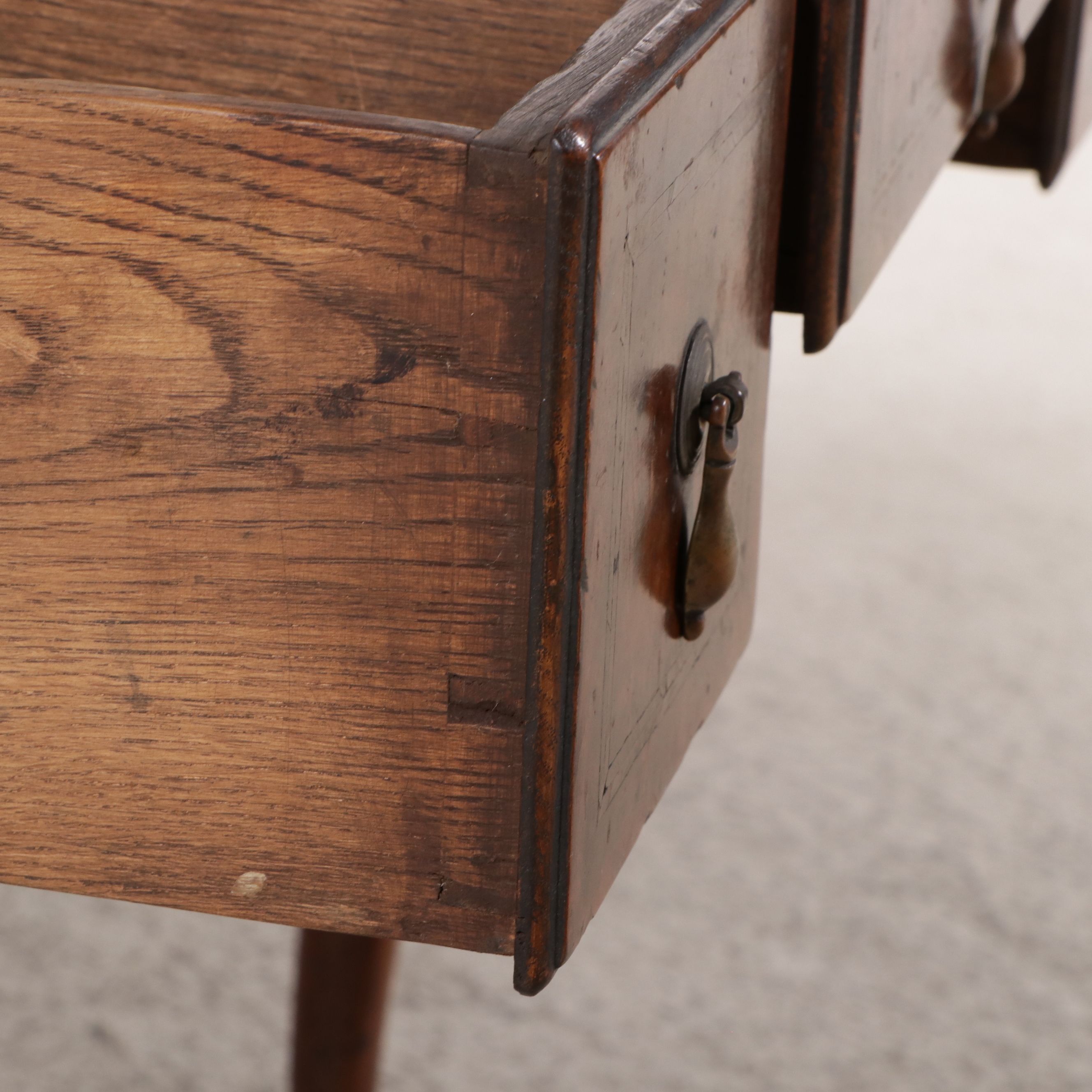Queen Anne Style Walnut and Burl Lowboy Table
