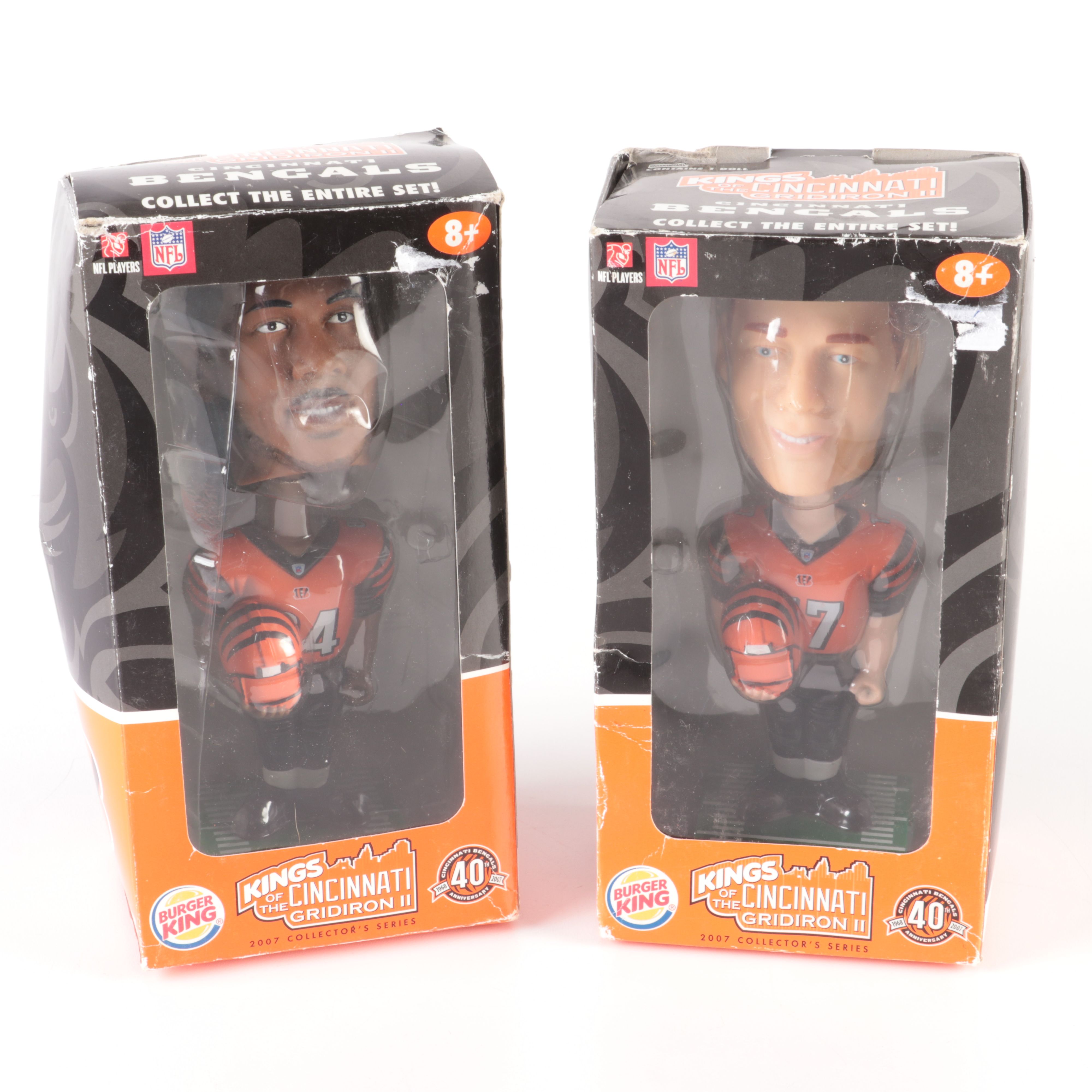 Six Cincinnati Bengals and Cincinnati Reds Bobbleheads