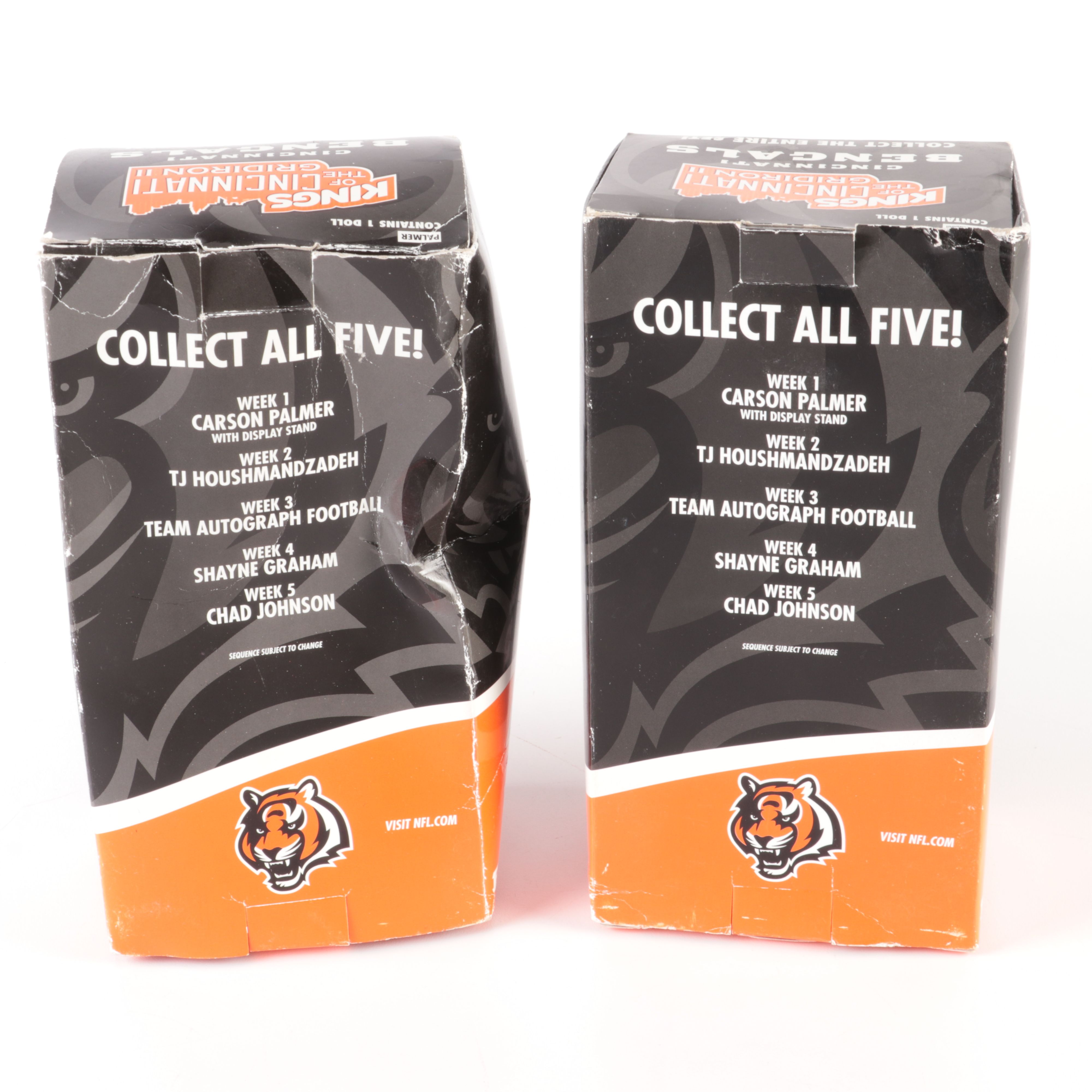 Six Cincinnati Bengals and Cincinnati Reds Bobbleheads