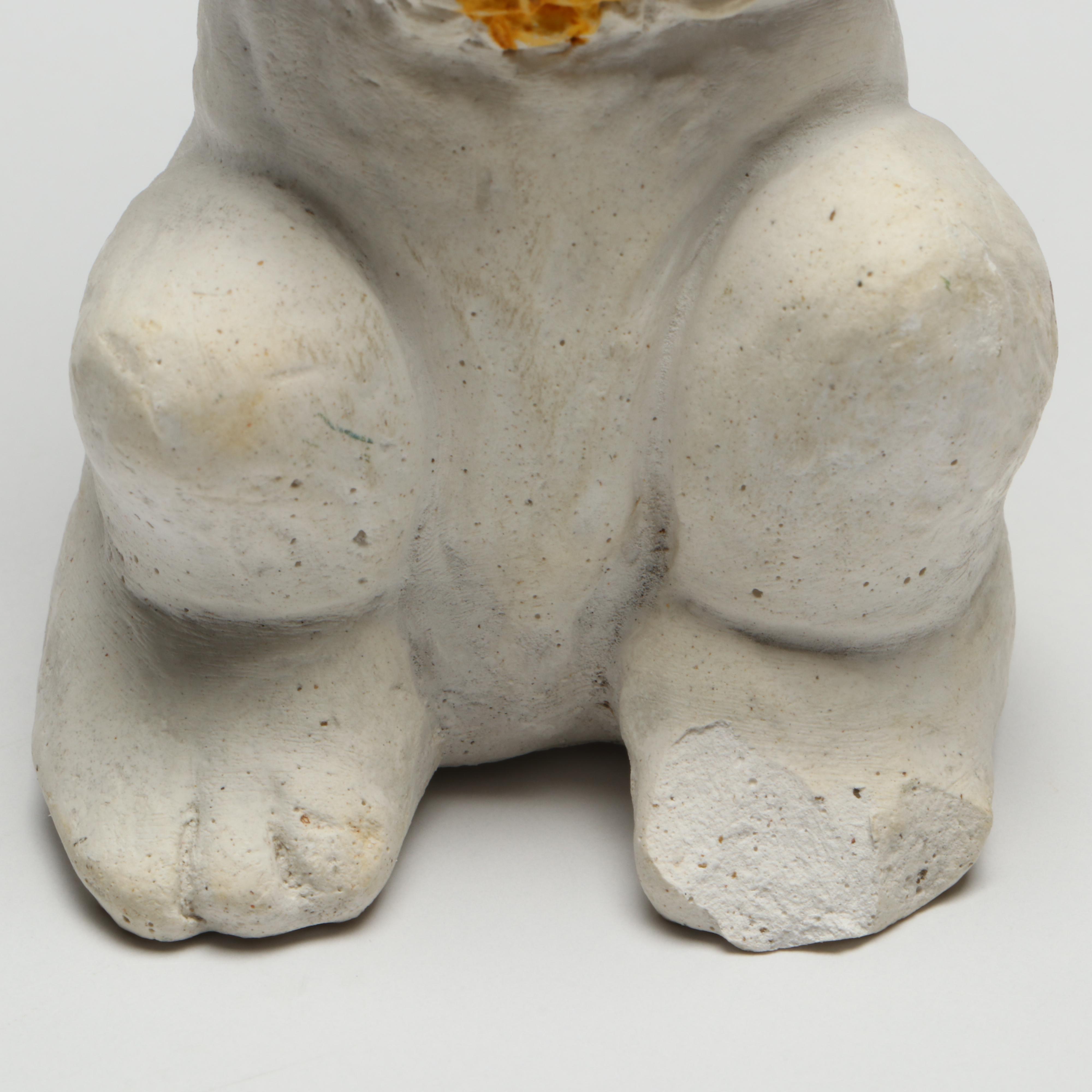 Chalkware Easter Bunny, Chick and Rooster Figurines, Mid-20th Century