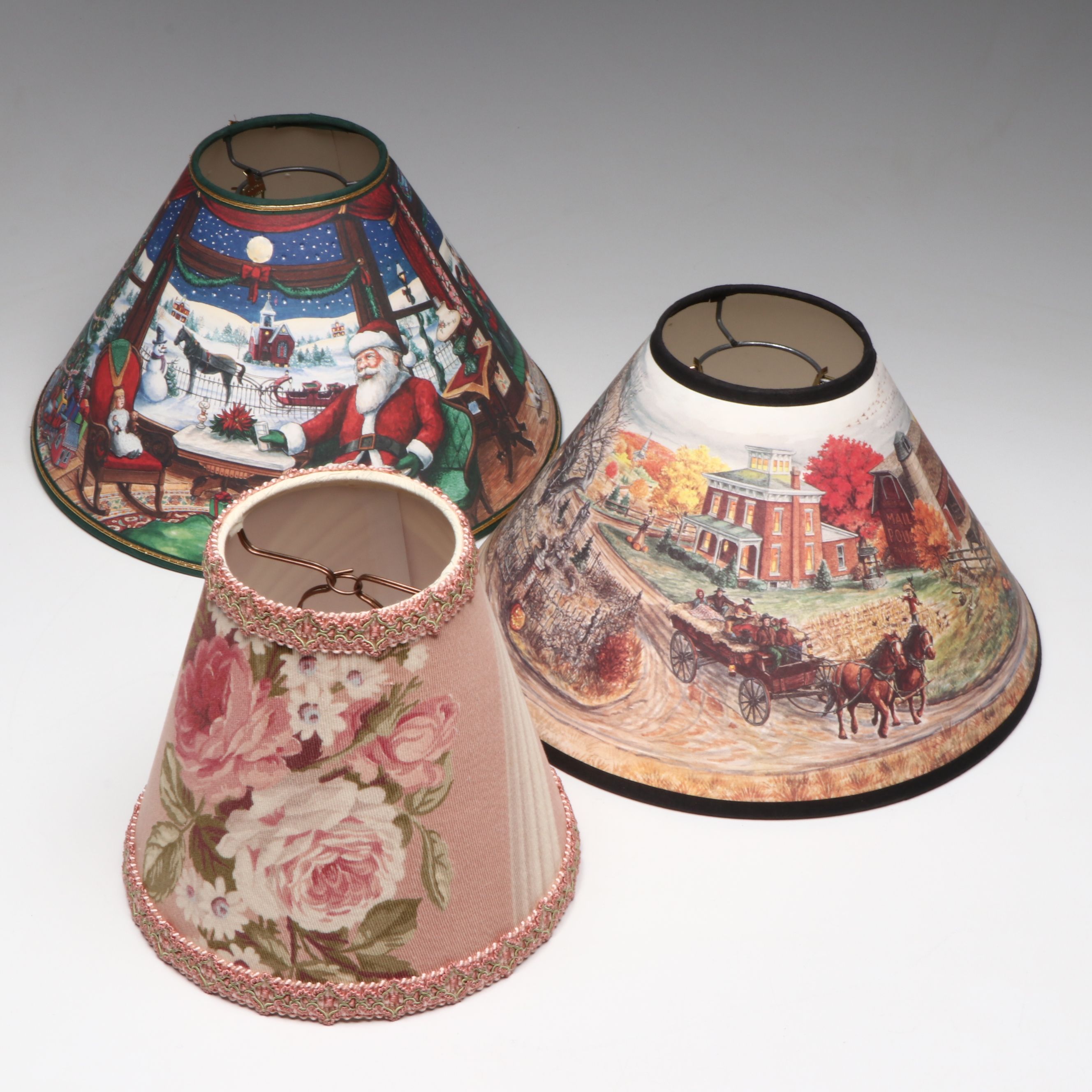 Vintage Thanksgiving, Christmas and Floral Lampshades