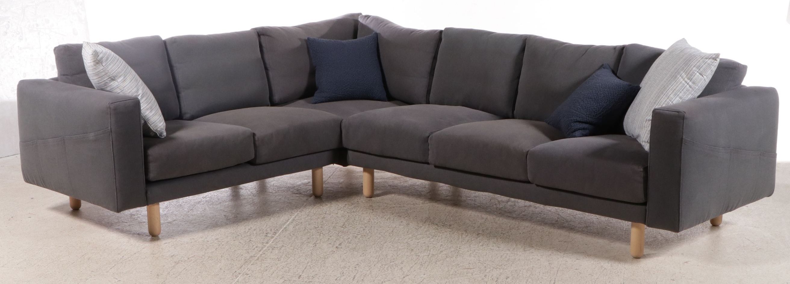 IKEA Scandinavian Modern Style Upholstered Sectional Sofa