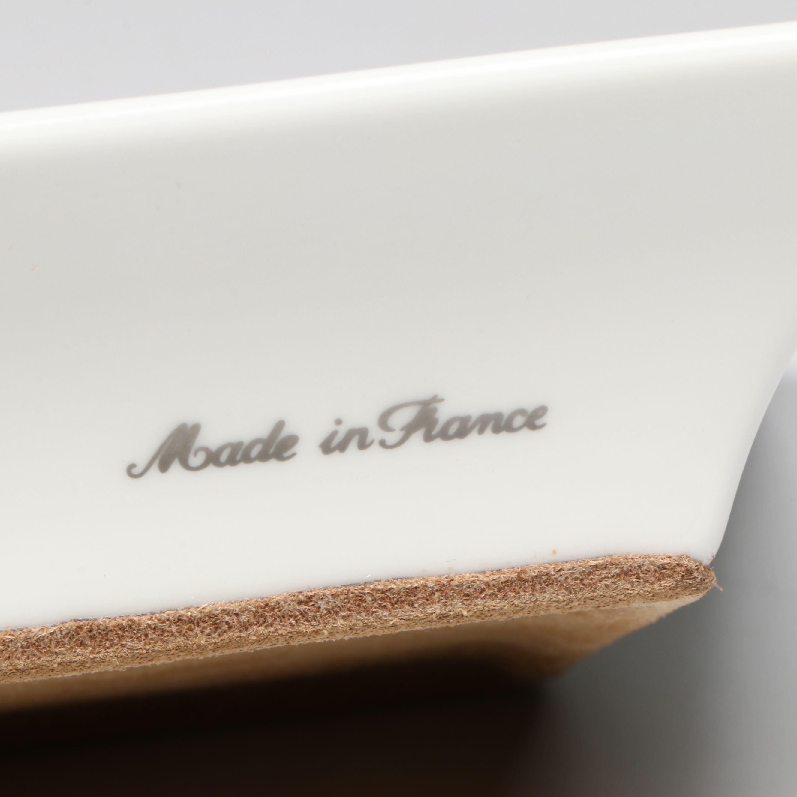 Hermès "Chat Carre" Porcelain and Velvet Goatskin Change Tray