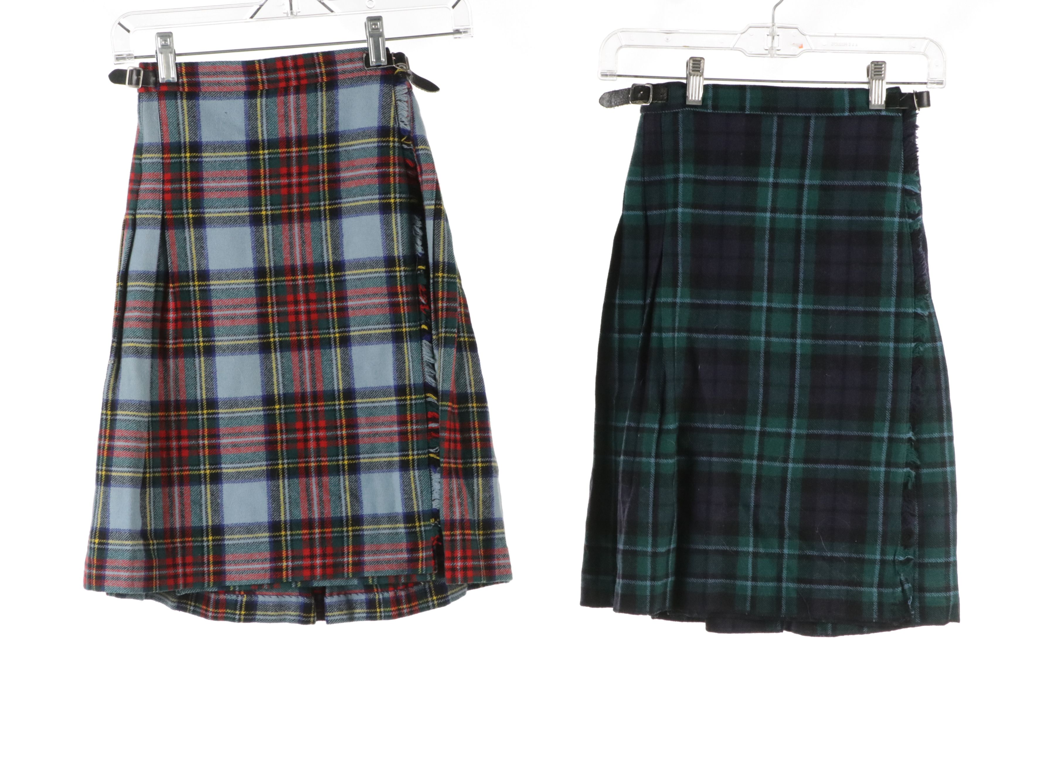 Laird-Portch of Scotland Vintage Colorful Tartan Wool Pleated Skirts