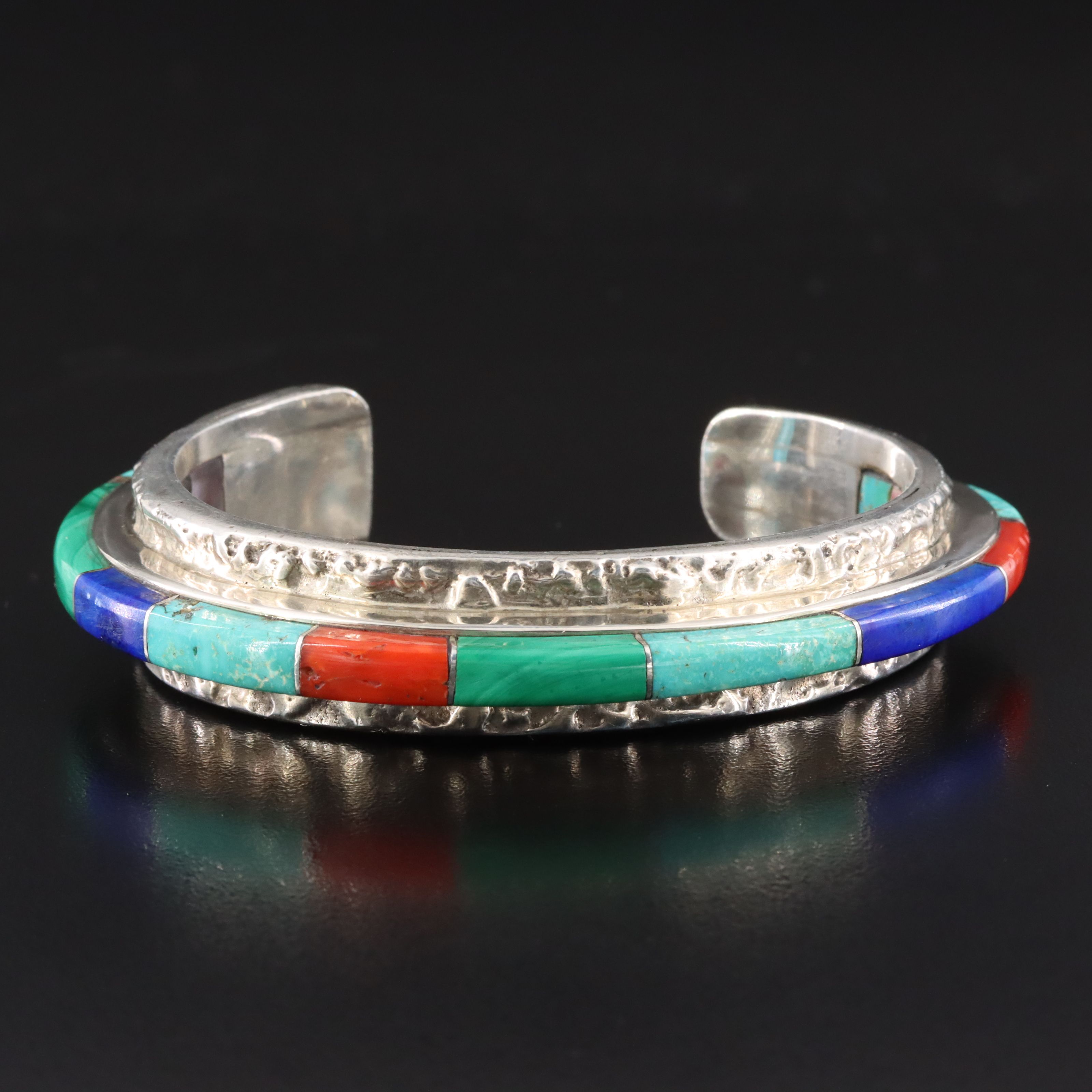 Ben Nighthorse Campbell Cheyenne Sterling Graduated Cuff Bracelet
