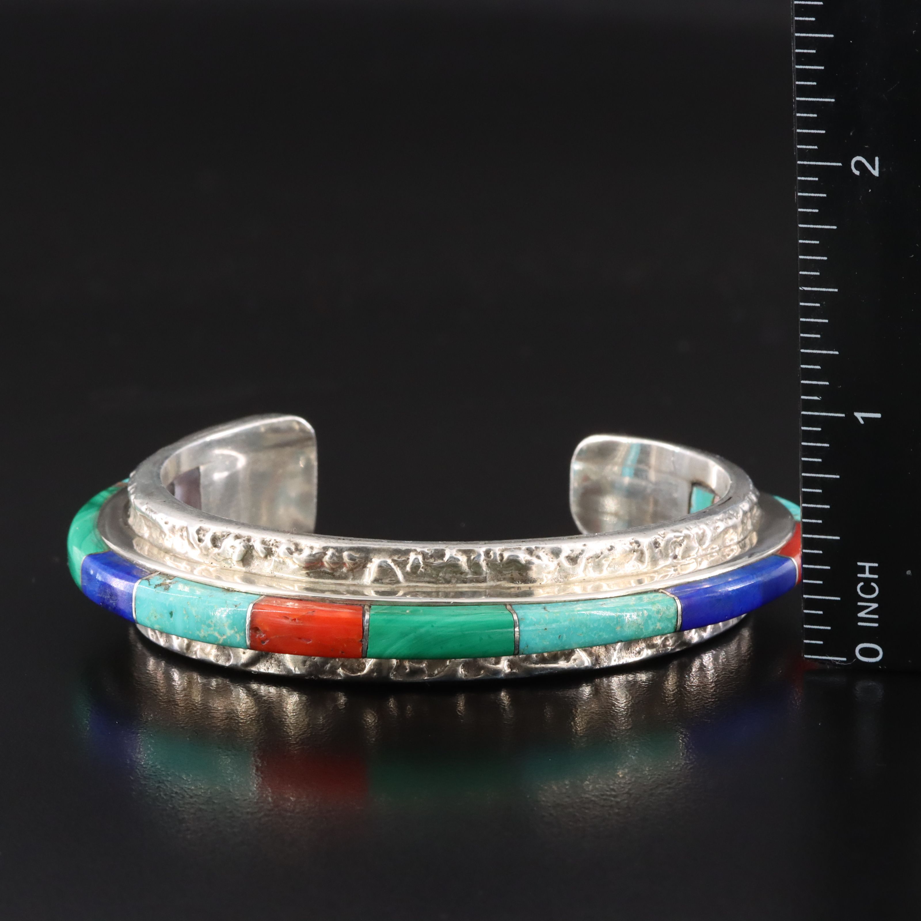 Ben Nighthorse Campbell Cheyenne Sterling Graduated Cuff Bracelet