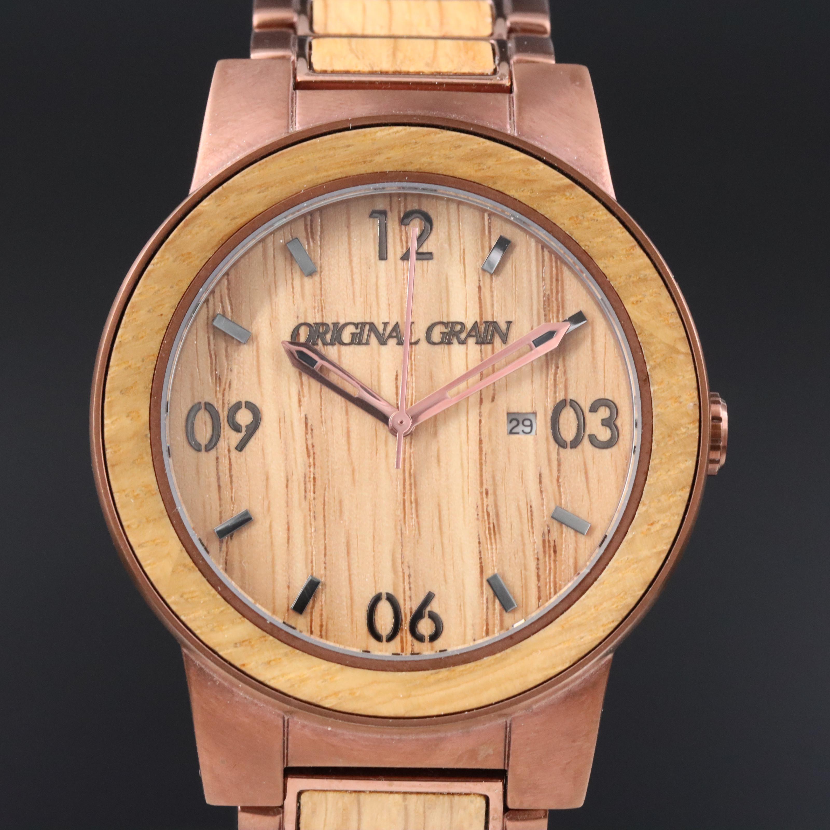 Original Grain American Oak Bourbon Barrel Wood Watch