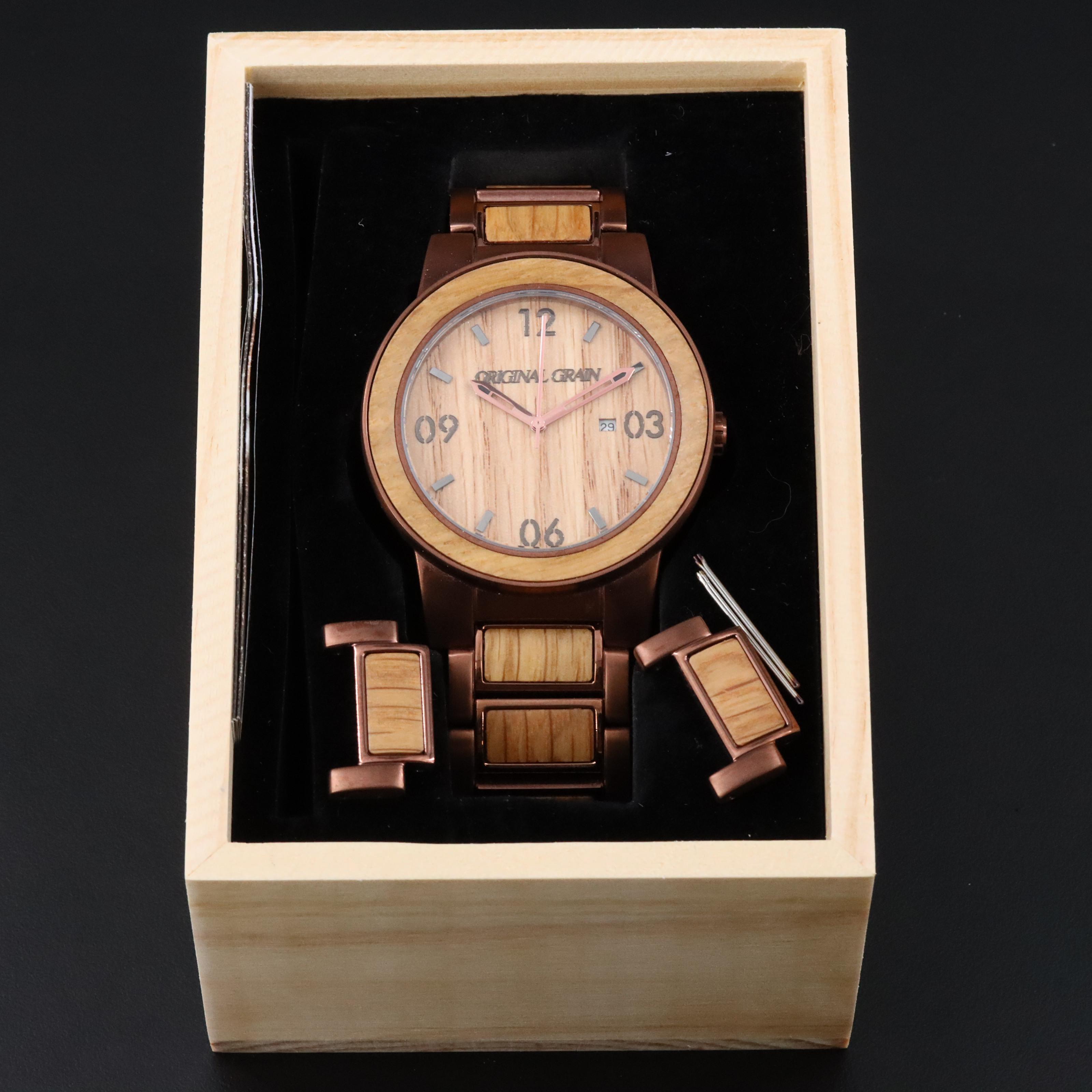 Original Grain American Oak Bourbon Barrel Wood Watch