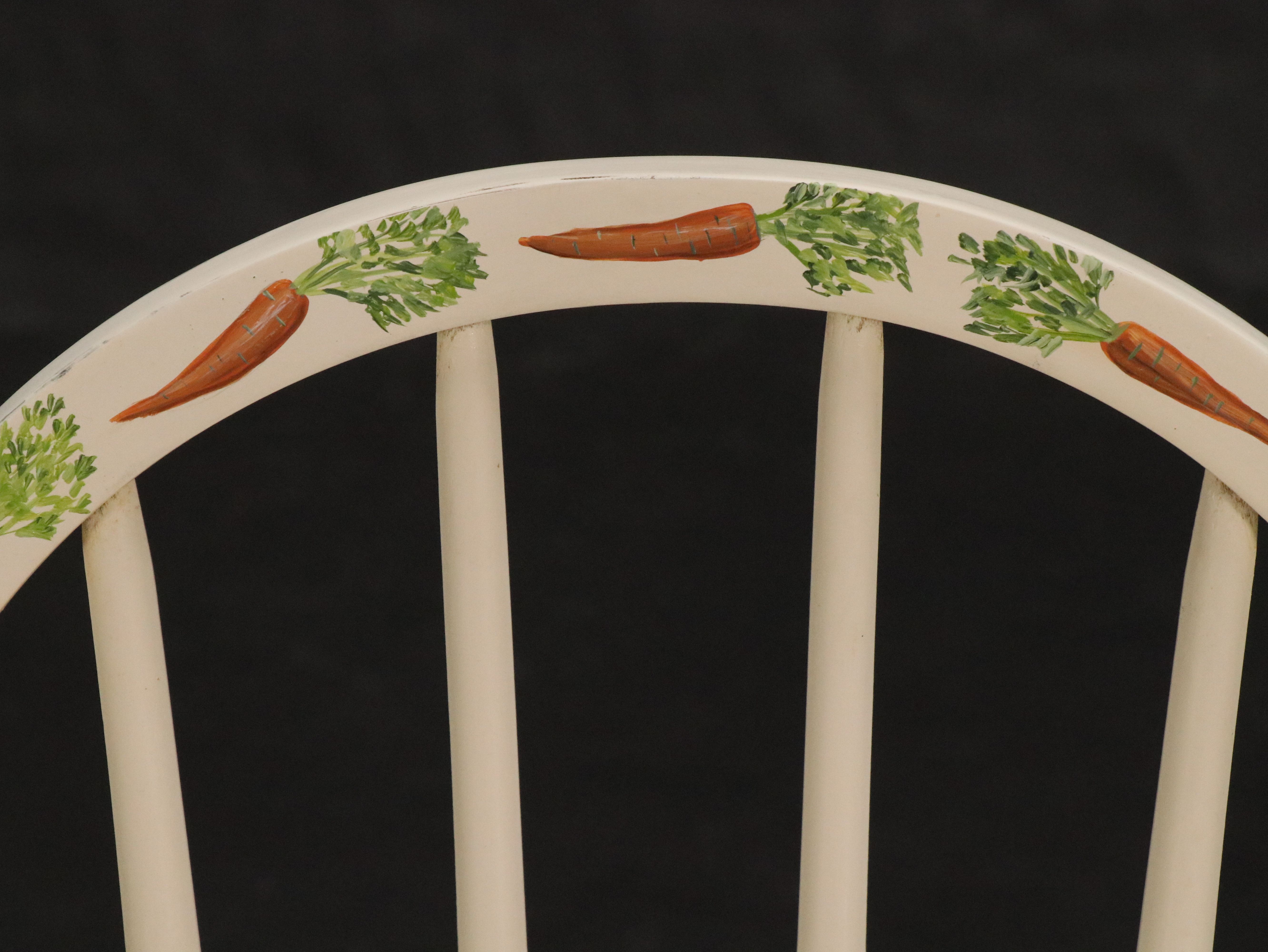 Beatrix Potter Style Paint-Decorated Wood Highchair