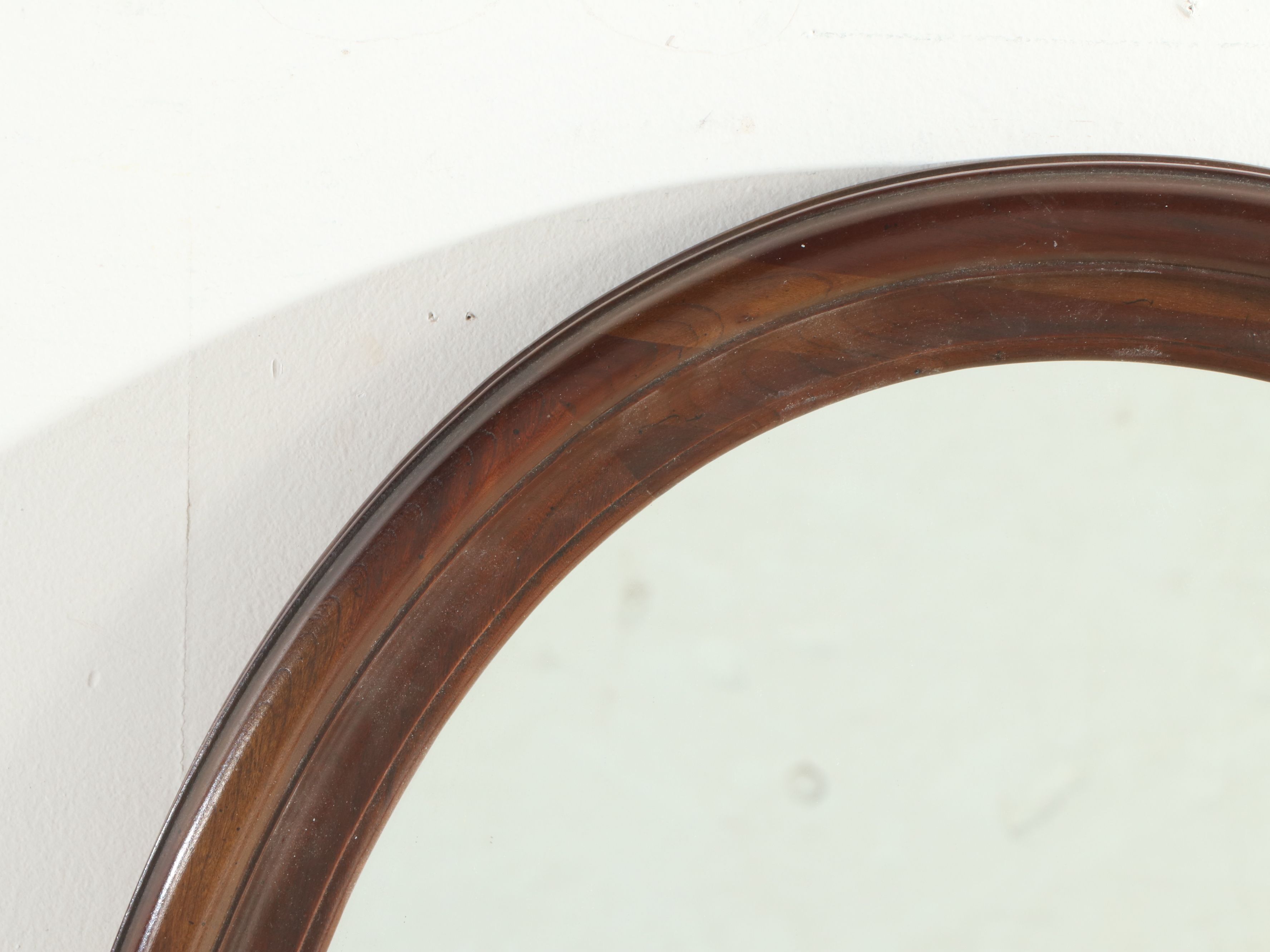Walnut Oval Wall Mirror