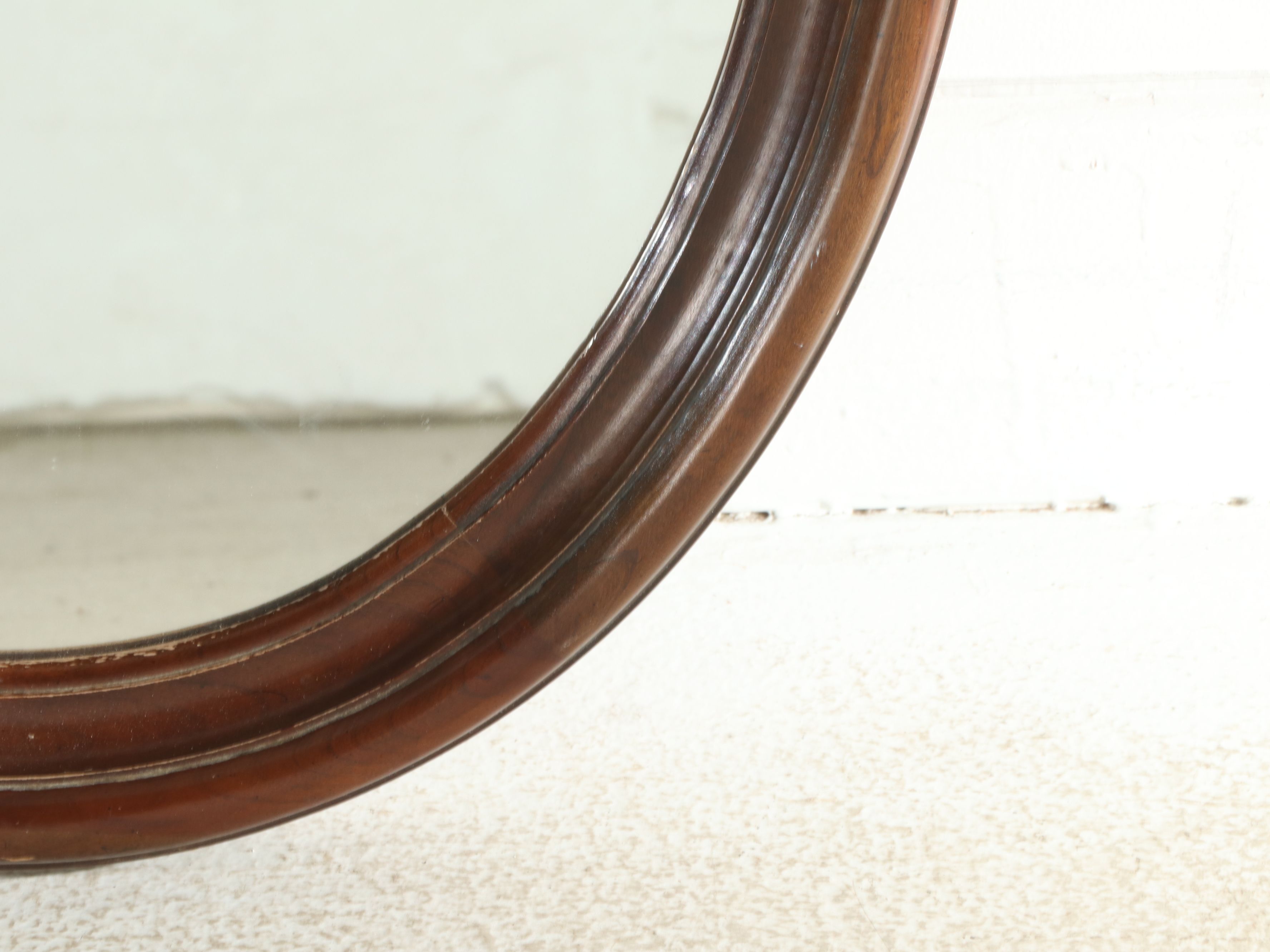 Walnut Oval Wall Mirror