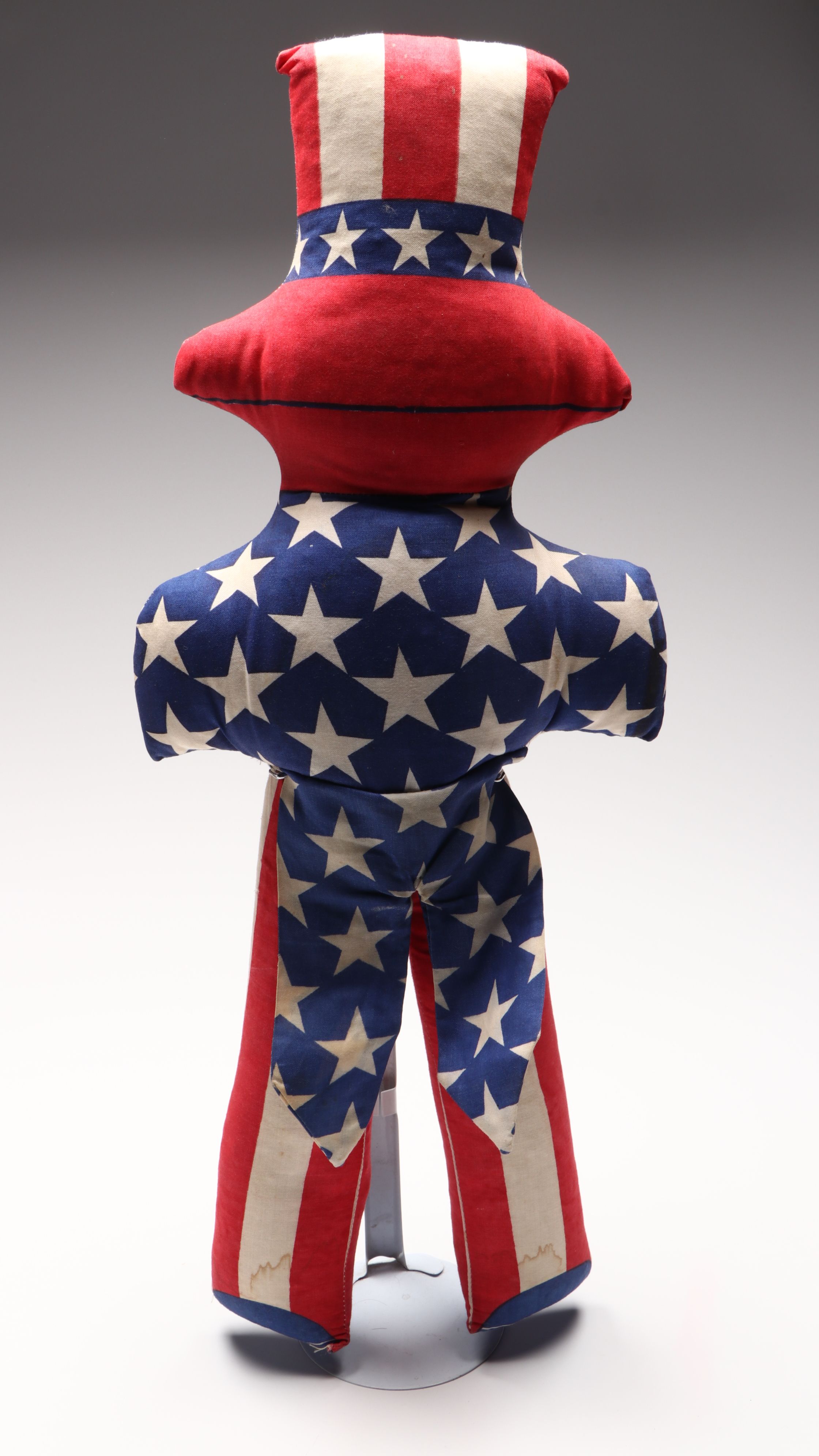 Wimp Gibson Uncle Sam Wood Folk Art Sculpture with Patriotic Decorations