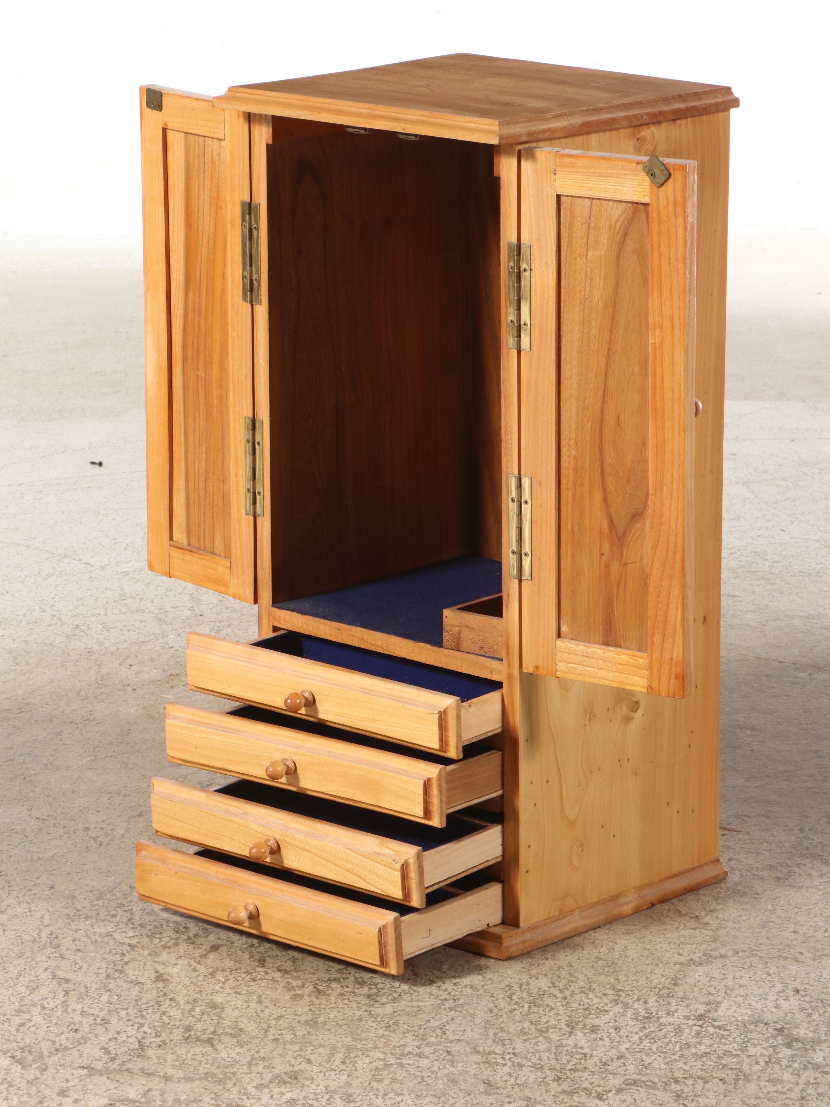 Modern Farmhouse Style Pine Small Cabinet