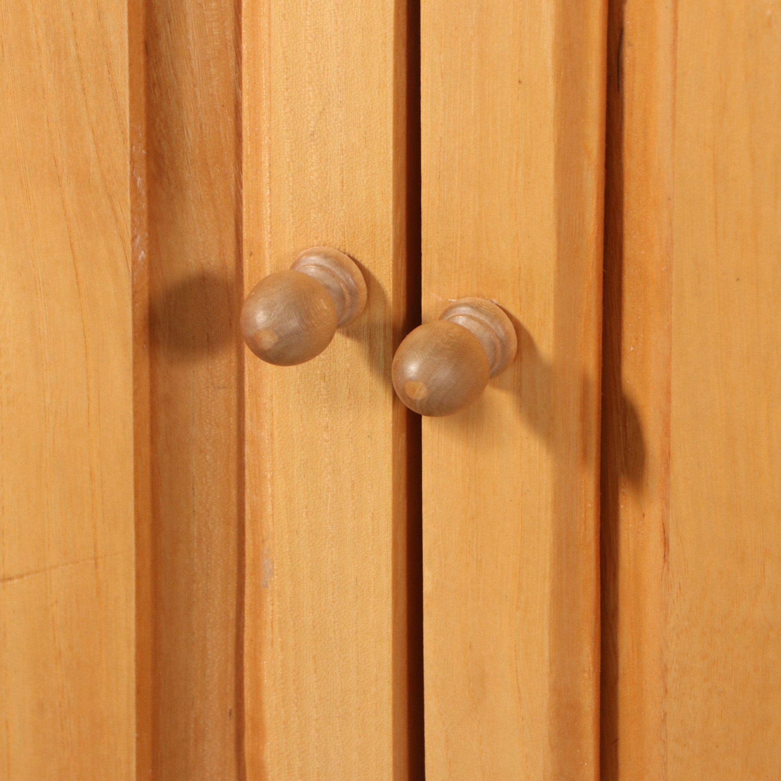 Modern Farmhouse Style Pine Small Cabinet