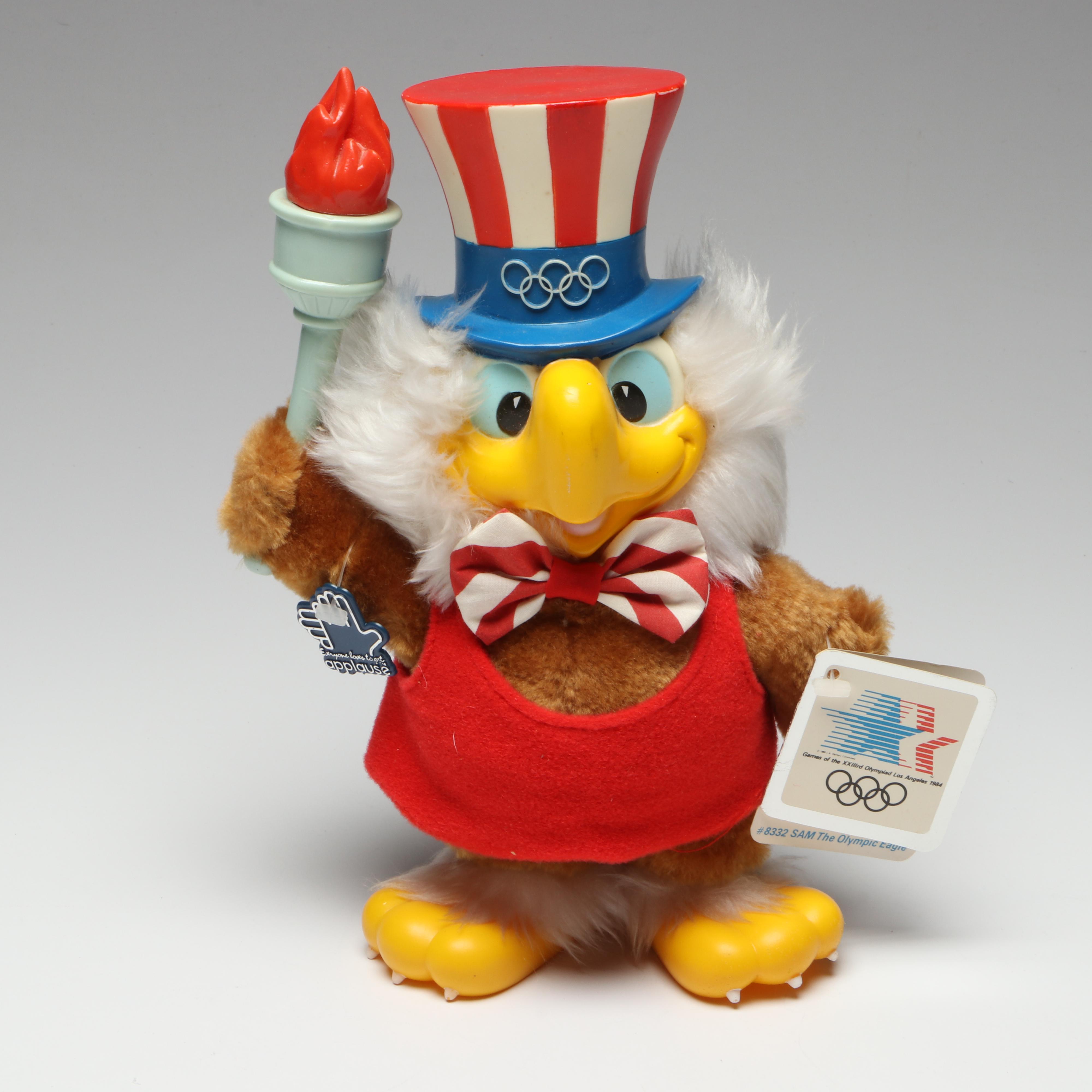 Steiff "Uncle Sam" Felt Wood Doll with Applause "Sam The Olympic Eagle" Doll