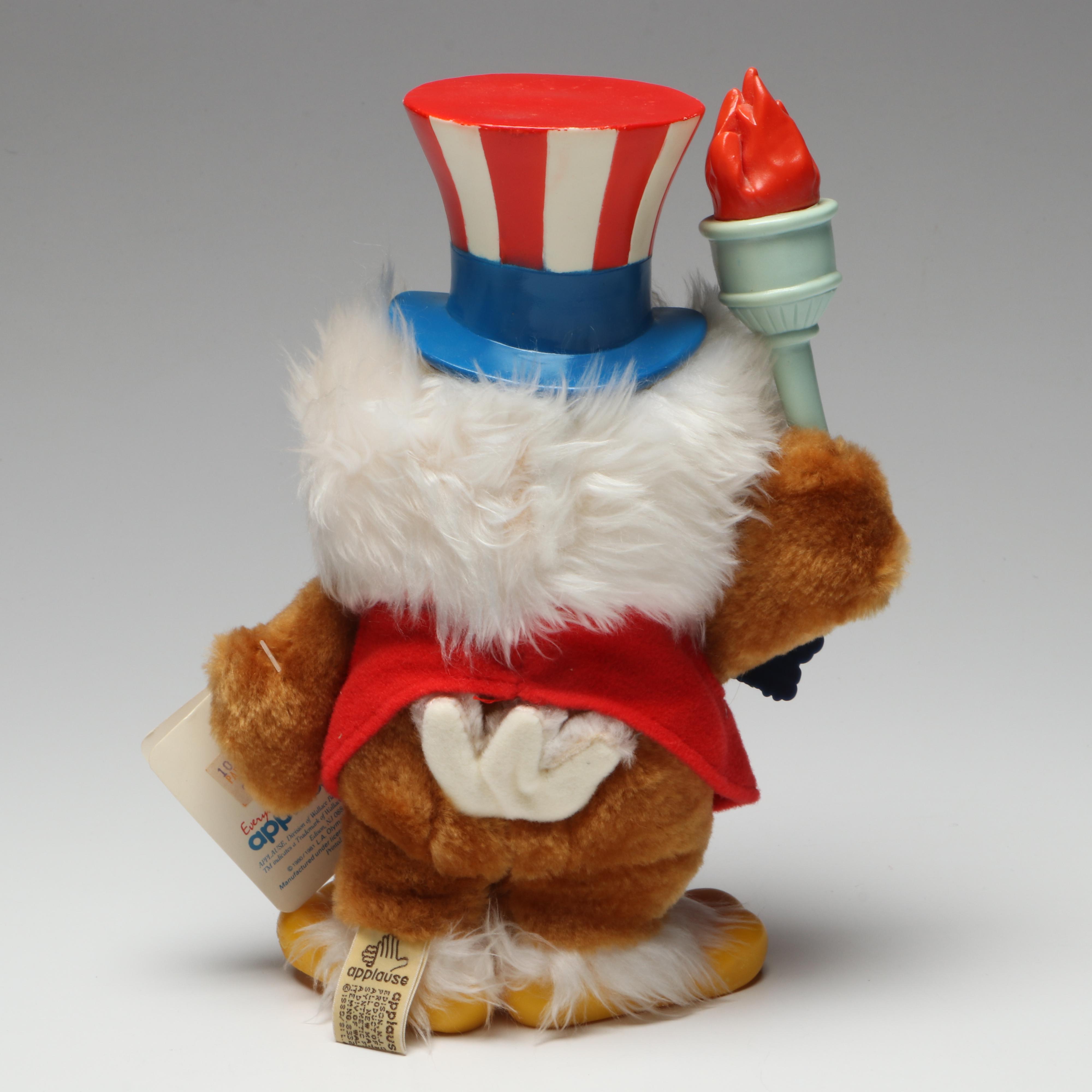 Steiff "Uncle Sam" Felt Wood Doll with Applause "Sam The Olympic Eagle" Doll