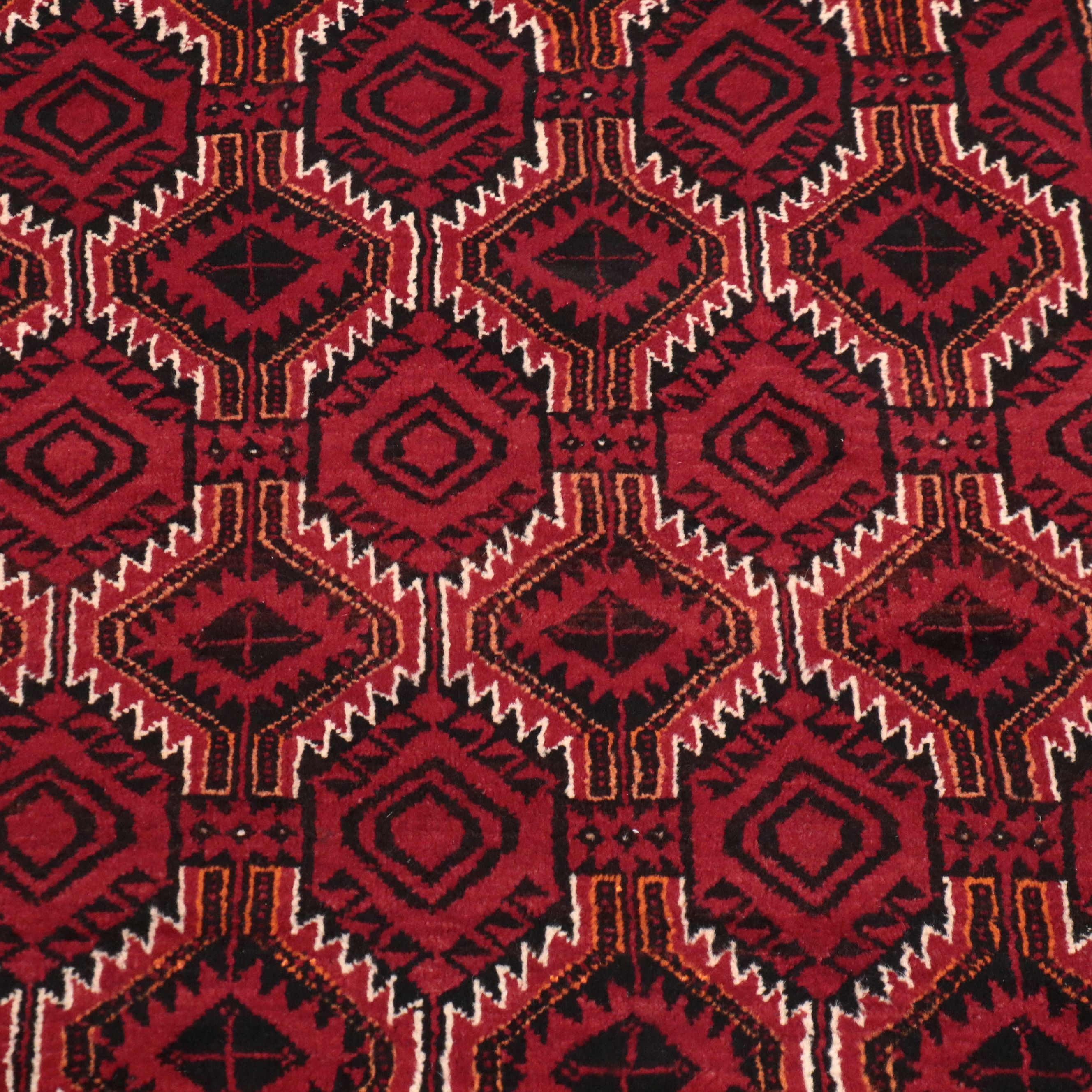 2'9 x 5'10 Hand-Knotted Afghan Baluch Accent Rug