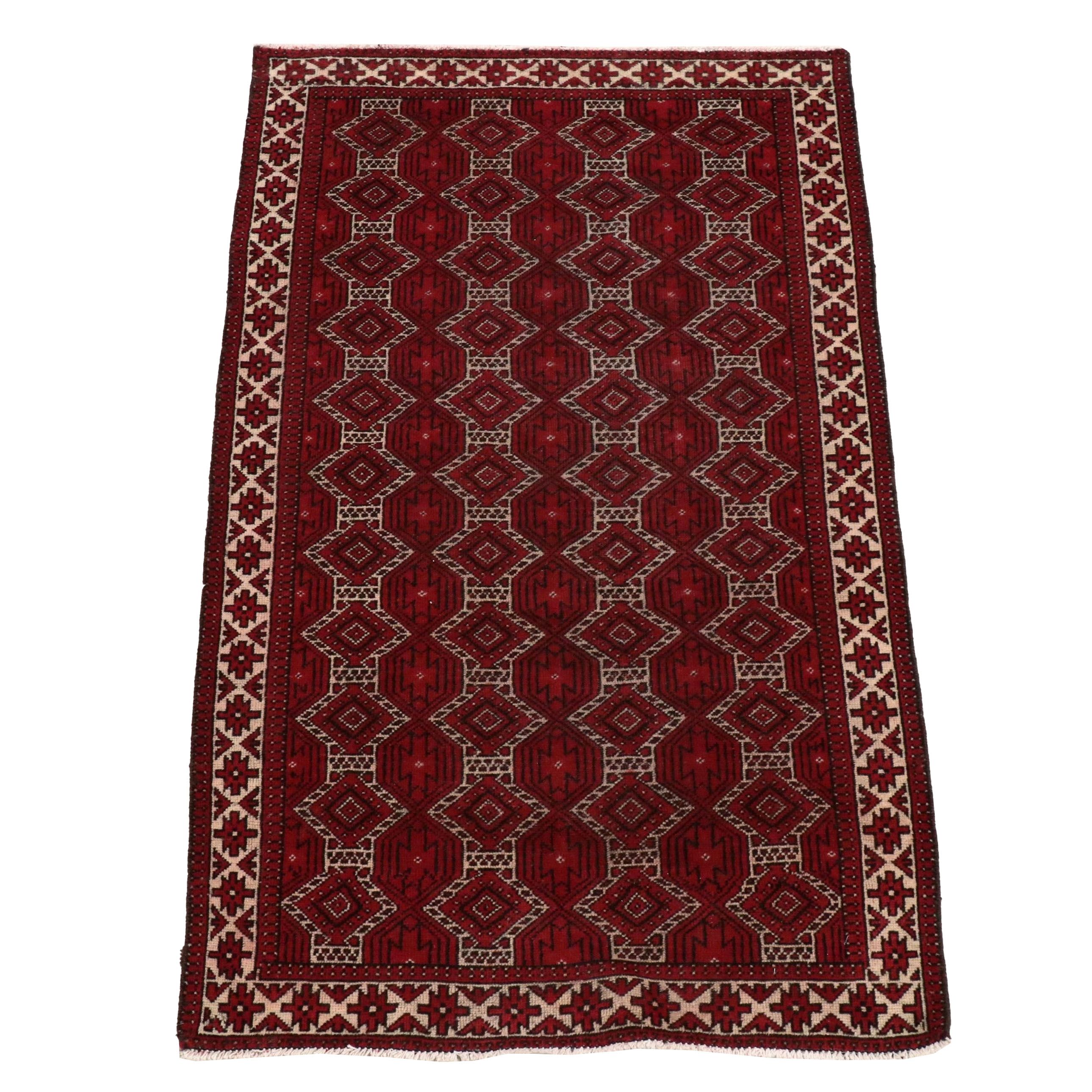 4' x 6'10 Hand-Knotted Afghan Baluch Area Rug