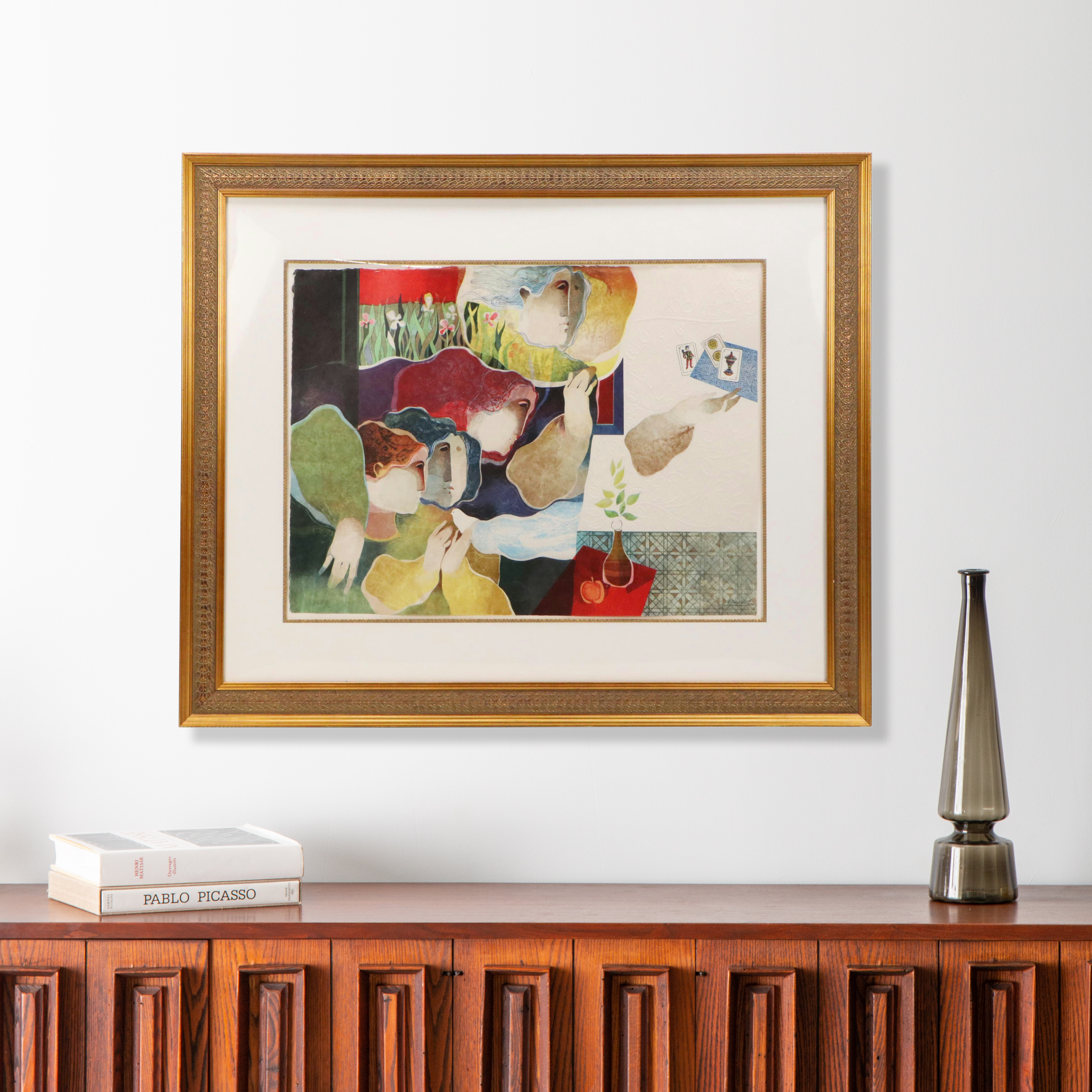 Alvar Sunol Munoz-Ramos Embossed Aquatint Etching "La Bonne Chance"