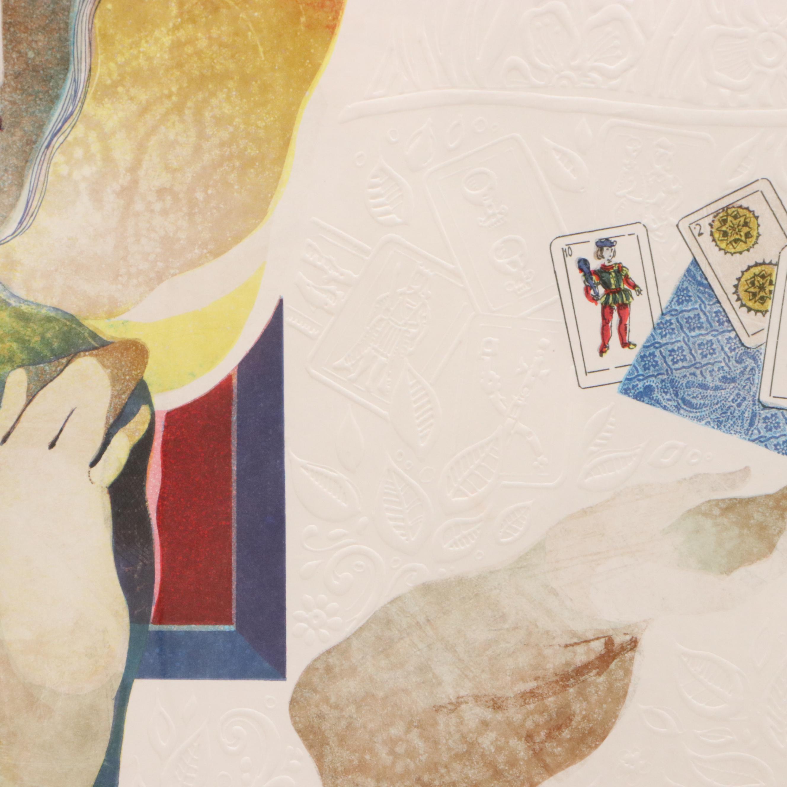 Alvar Sunol Munoz-Ramos Embossed Aquatint Etching "La Bonne Chance"