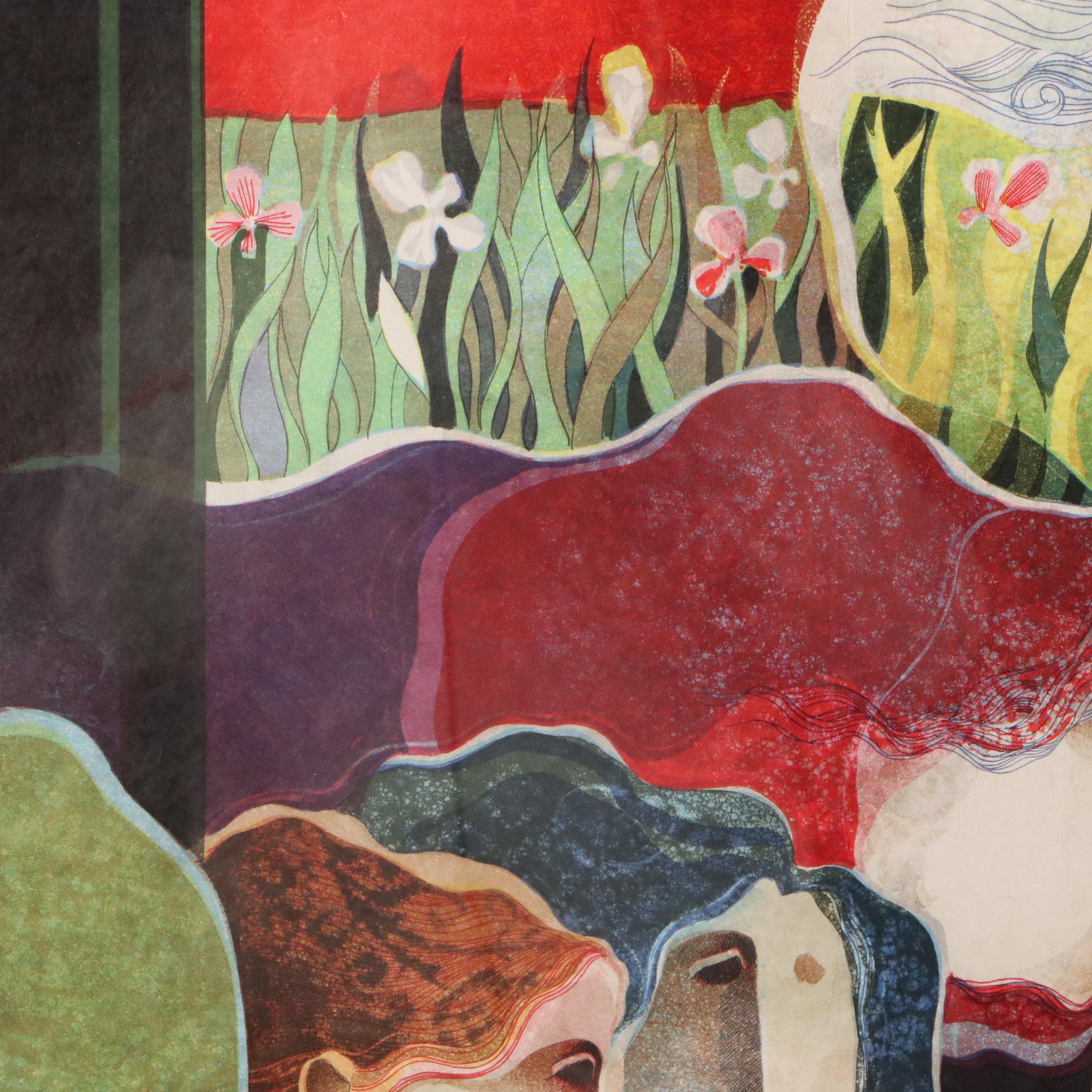 Alvar Sunol Munoz-Ramos Embossed Aquatint Etching "La Bonne Chance"