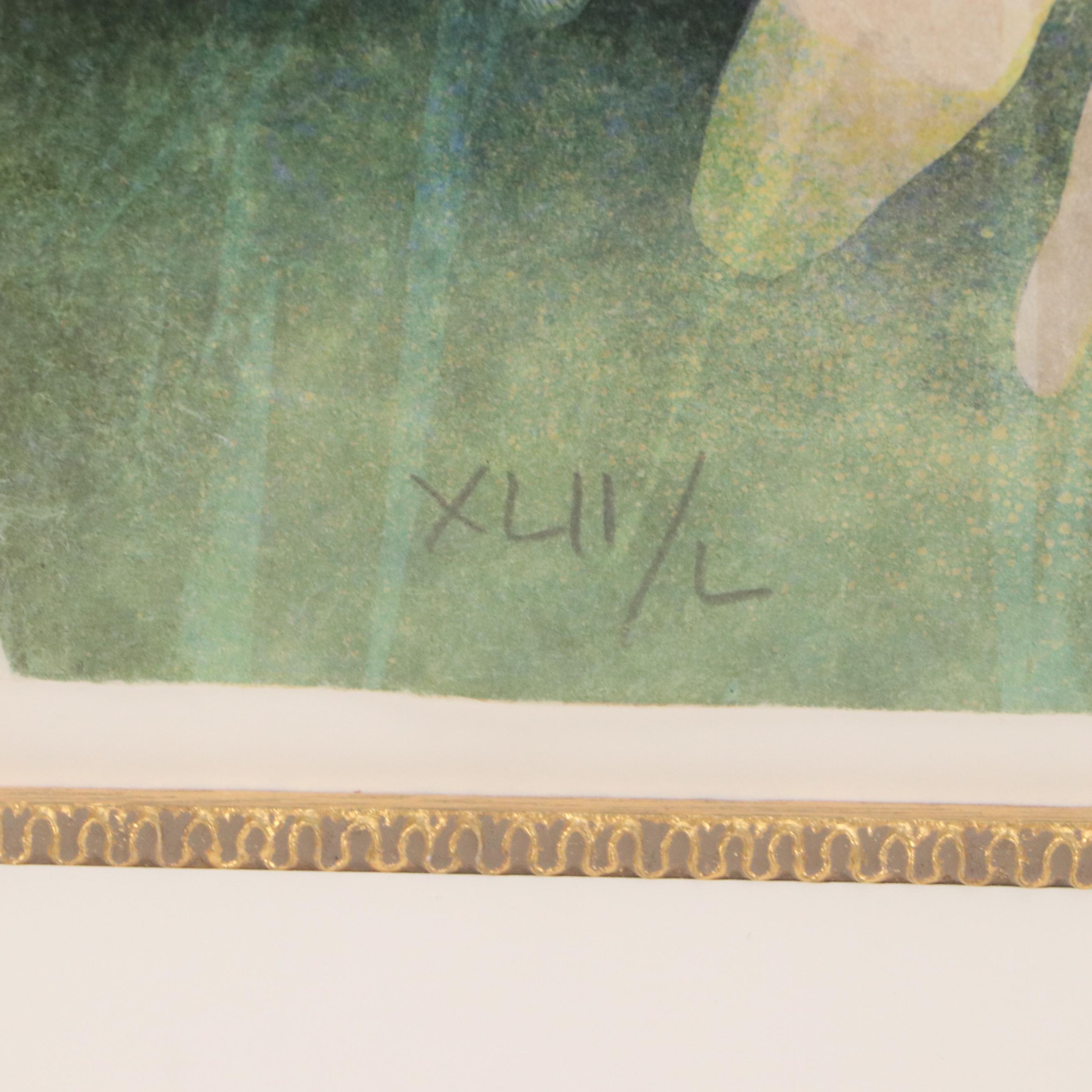 Alvar Sunol Munoz-Ramos Embossed Aquatint Etching "La Bonne Chance"