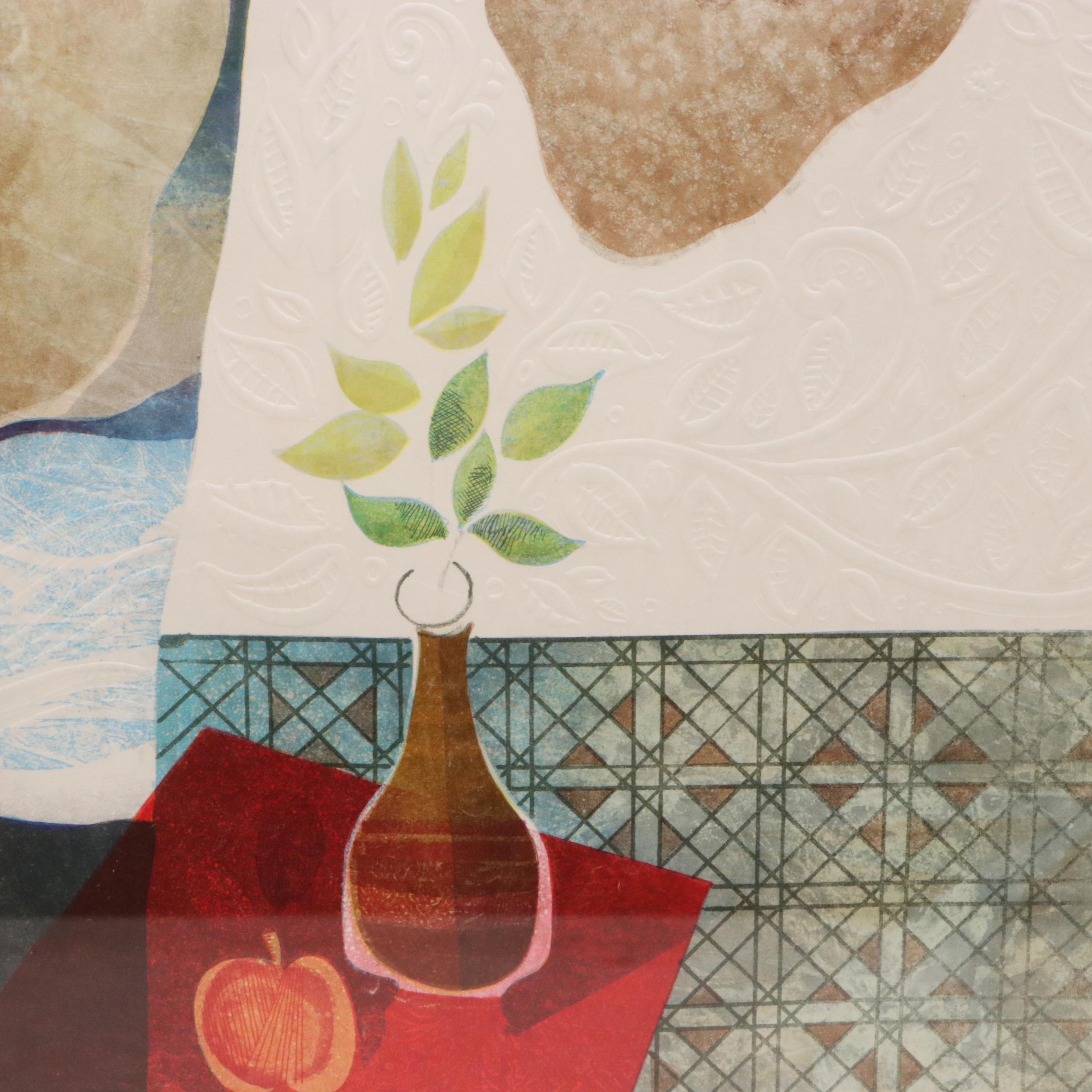 Alvar Sunol Munoz-Ramos Embossed Aquatint Etching "La Bonne Chance"