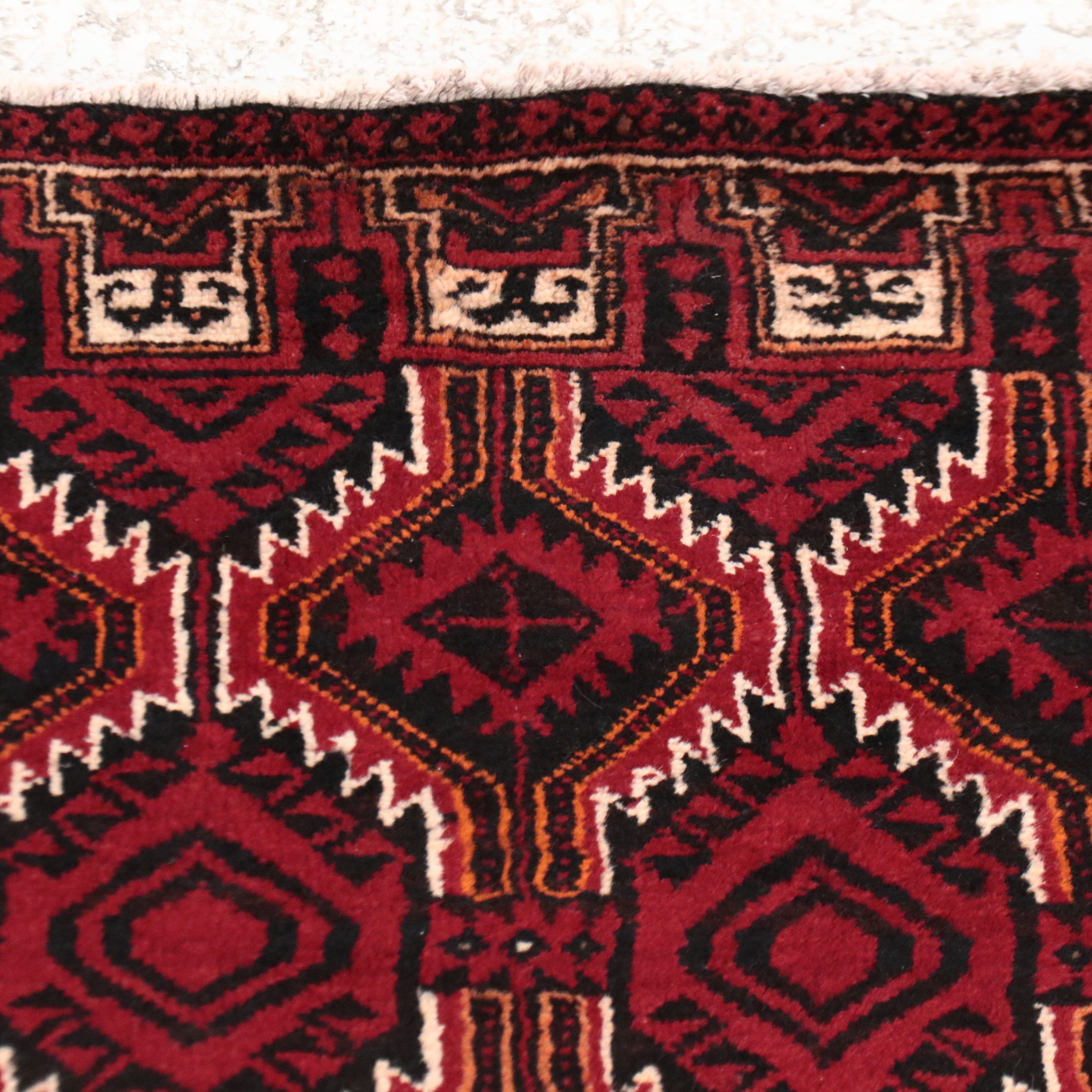 2'9 x 5'10 Hand-Knotted Afghan Baluch Accent Rug