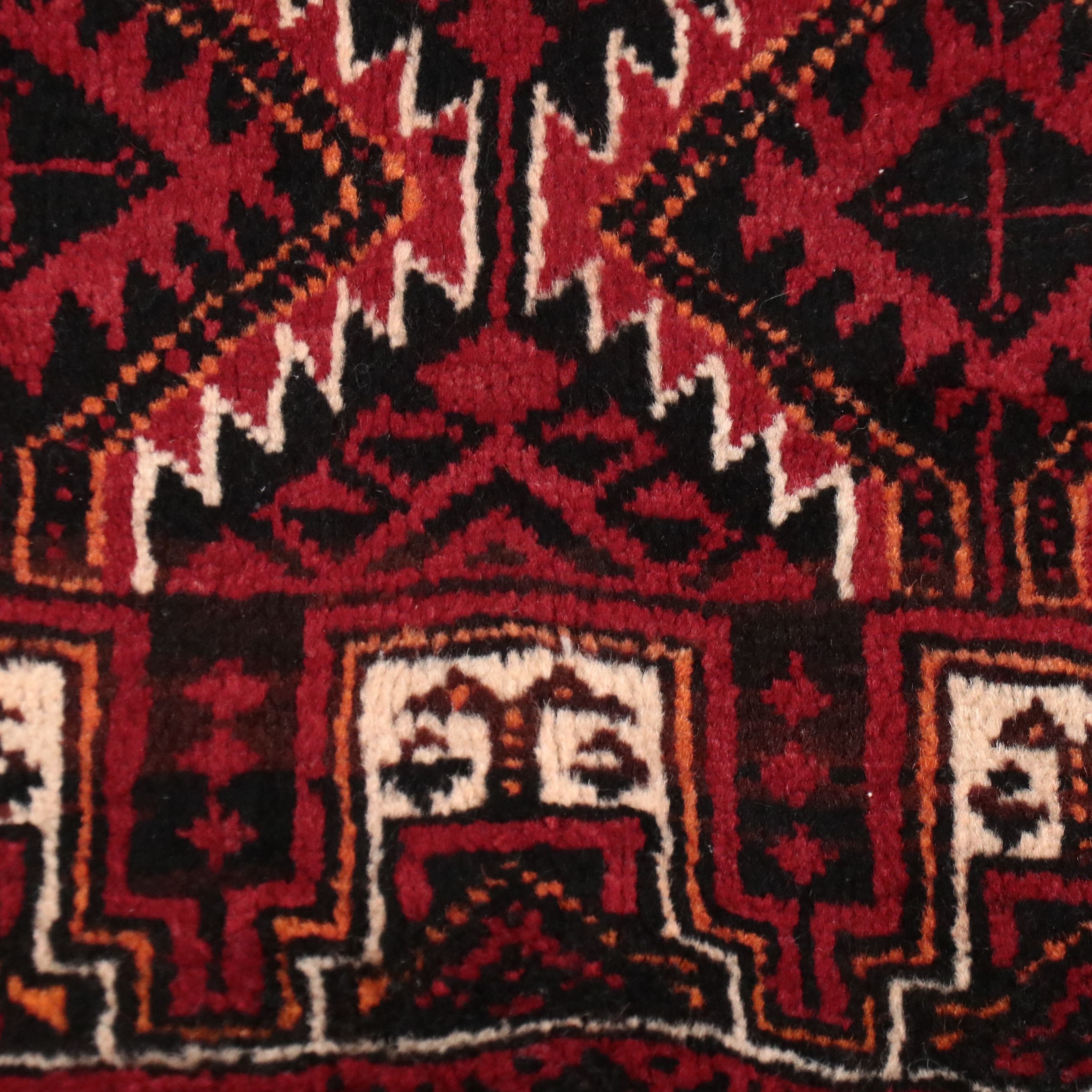 2'9 x 5'10 Hand-Knotted Afghan Baluch Accent Rug