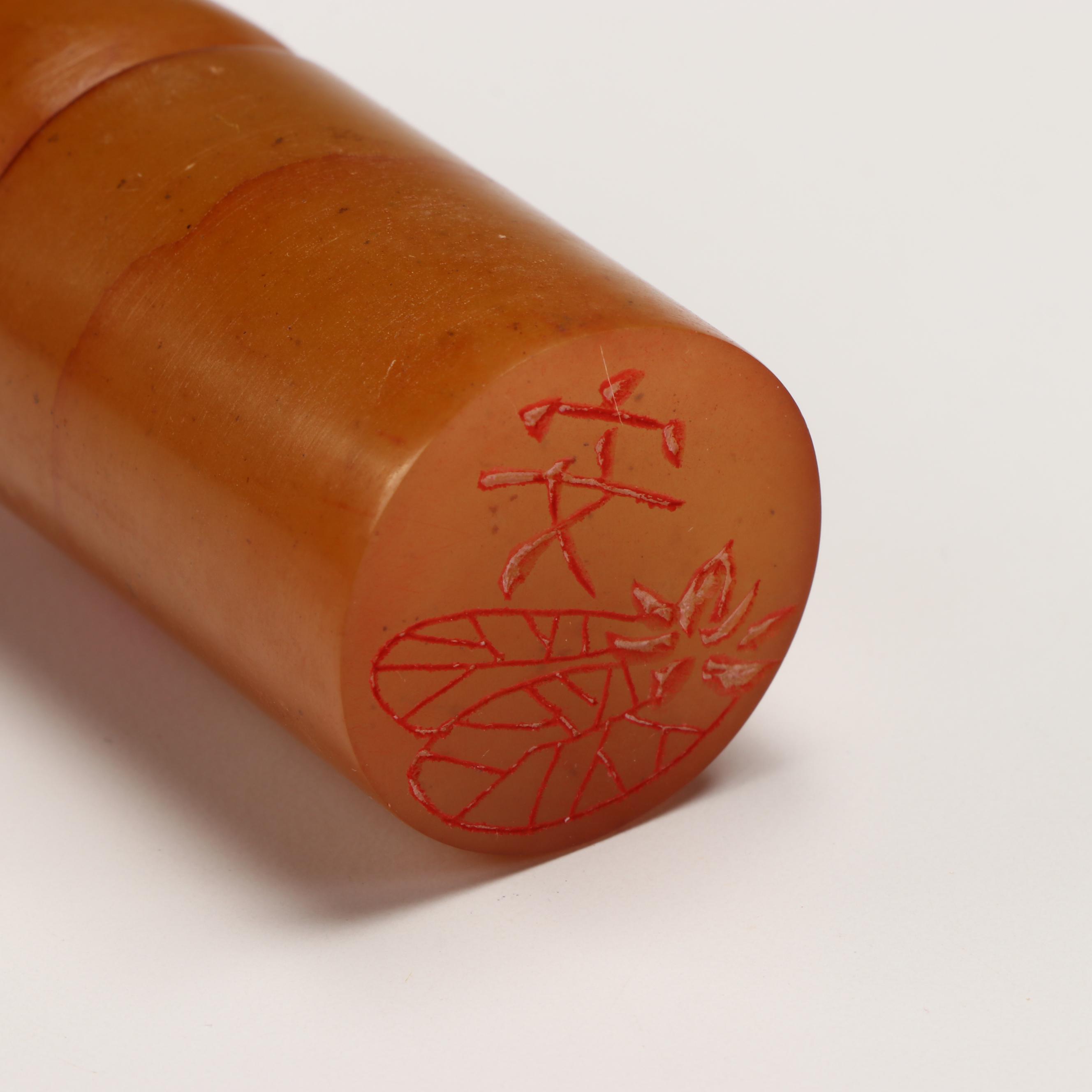 Carved Soapstone Budai and Seated Buddha Chop Seal Sets