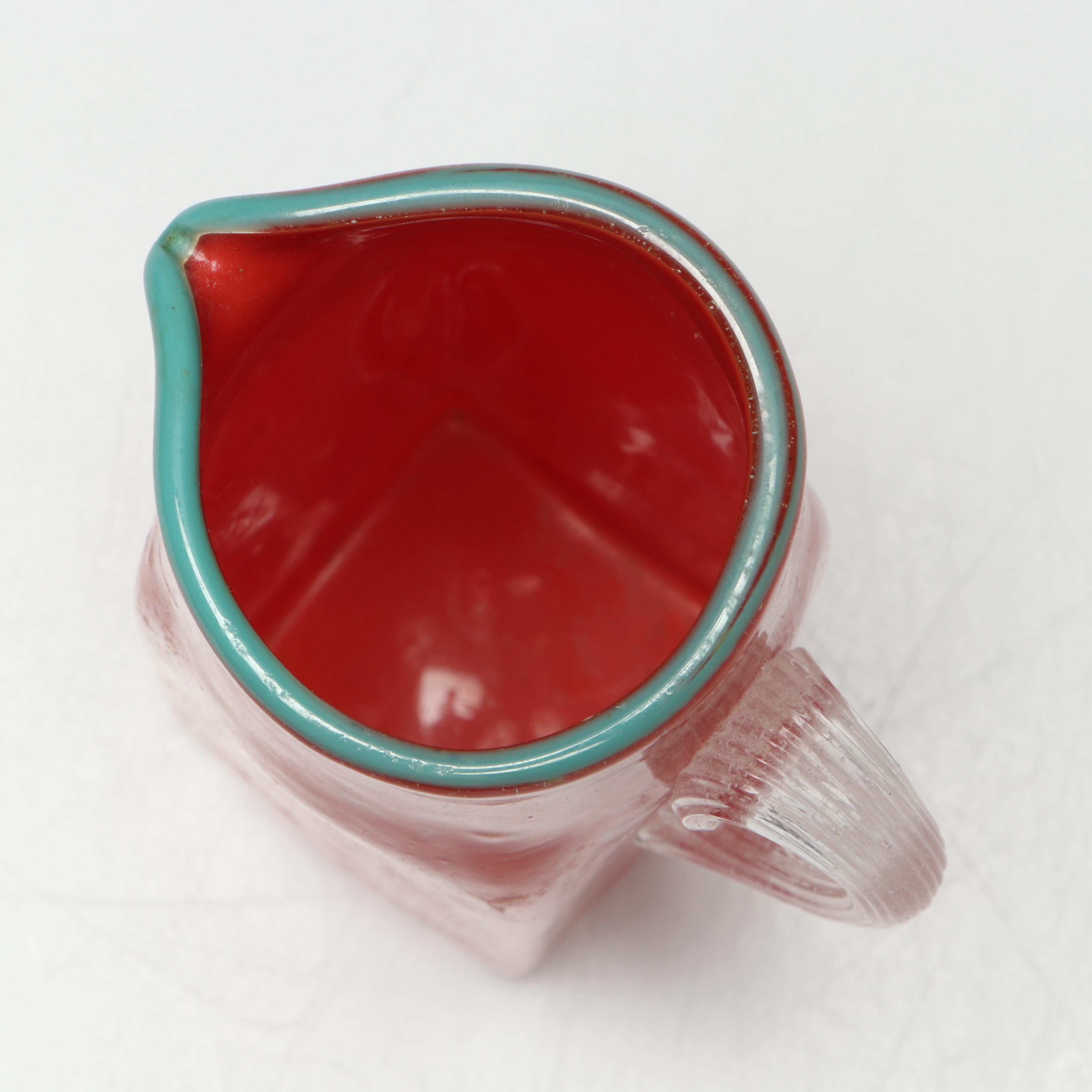 De Simone Italian Ceramic and Pinzette Art Glass Pitchers, Mid to Late 20th C.