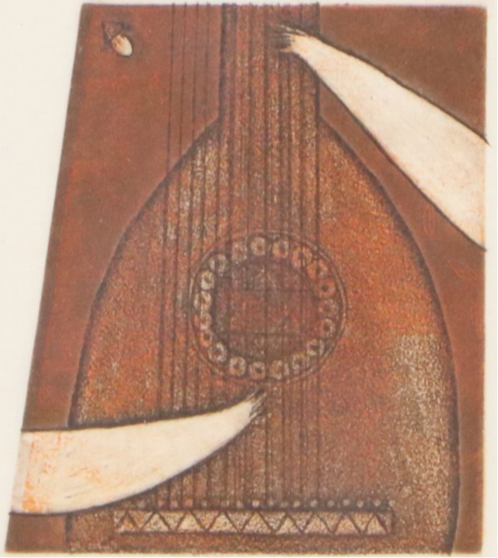 Etching of a Lute "LV-I"