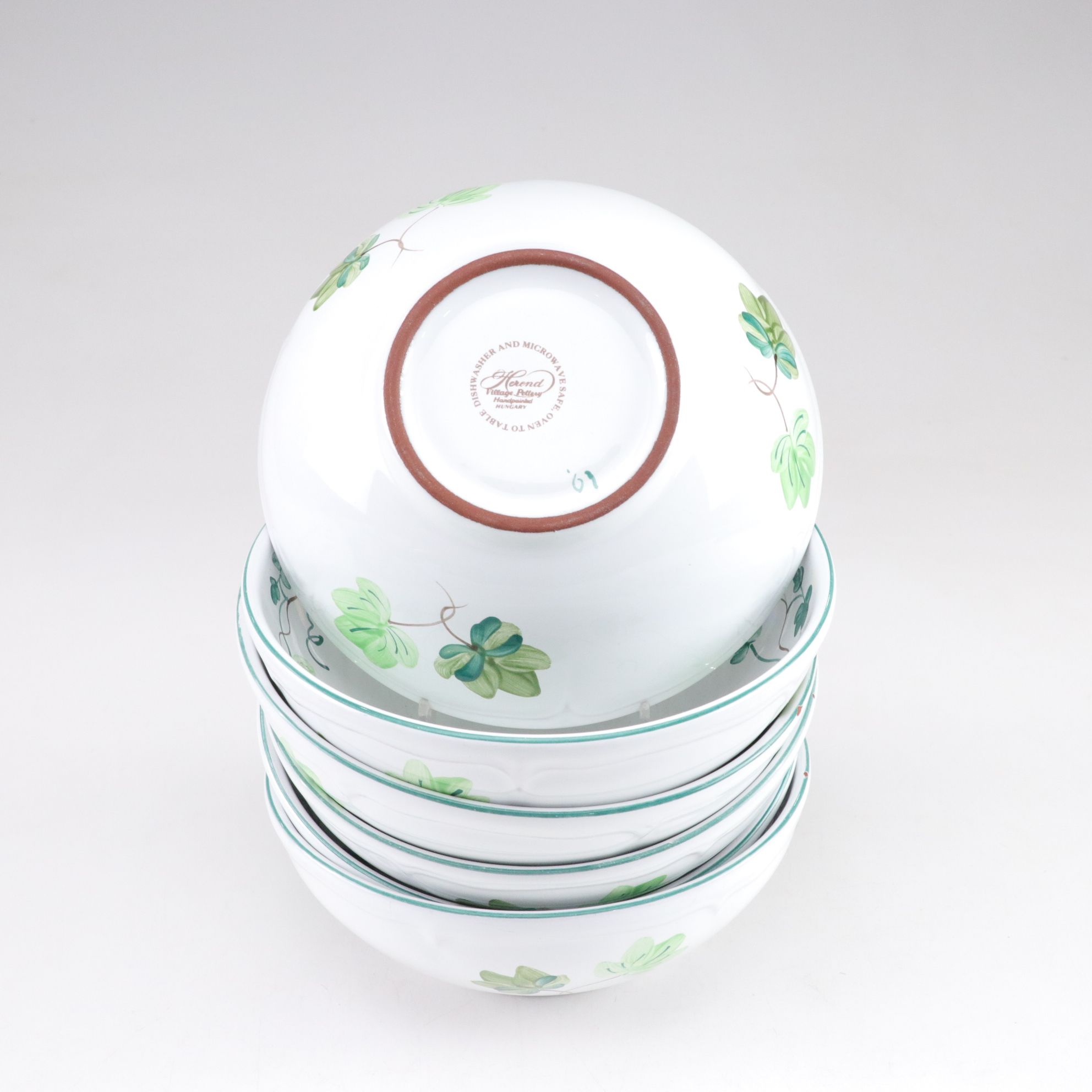 Herend Hand-Painted Leaf and Vine Dinnerware