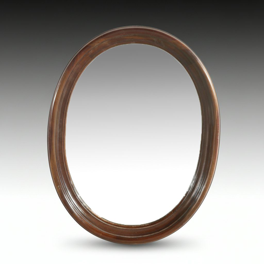 Walnut Oval Wall Mirror