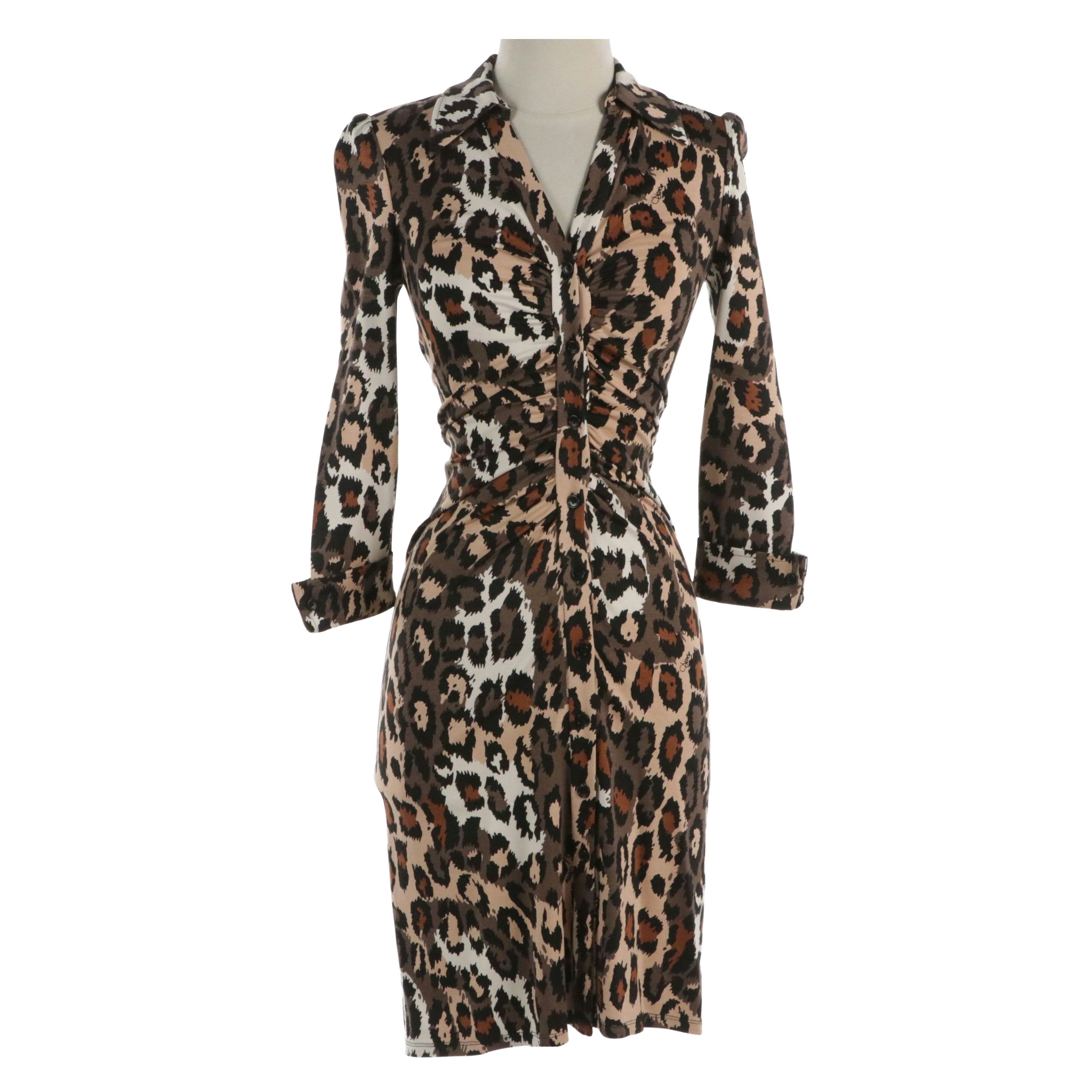 Diane Von Furstenberg Leopard Printed Sheska Dress, With Tag