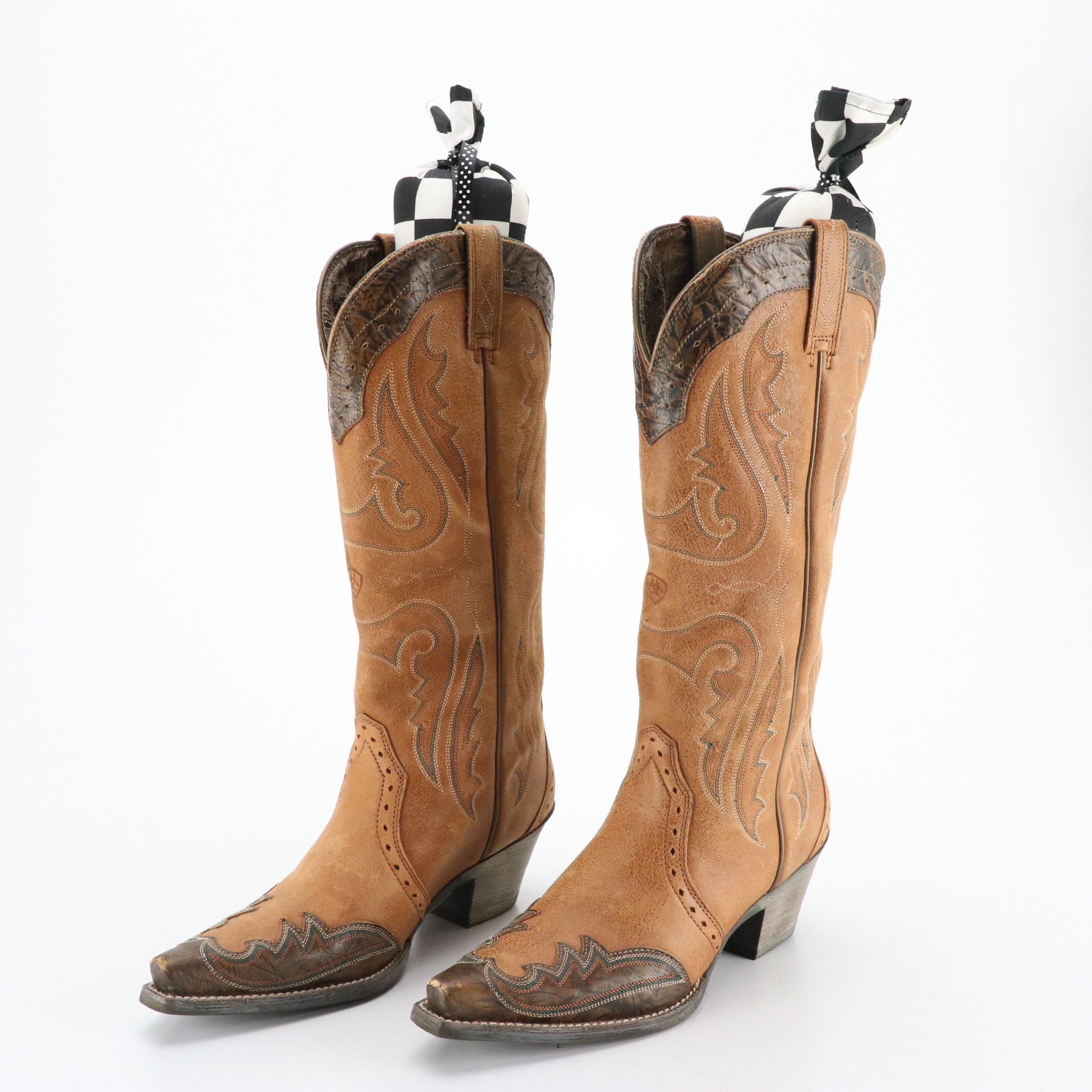 Ariat Snip Toe Western Boots in Bicolor Leather