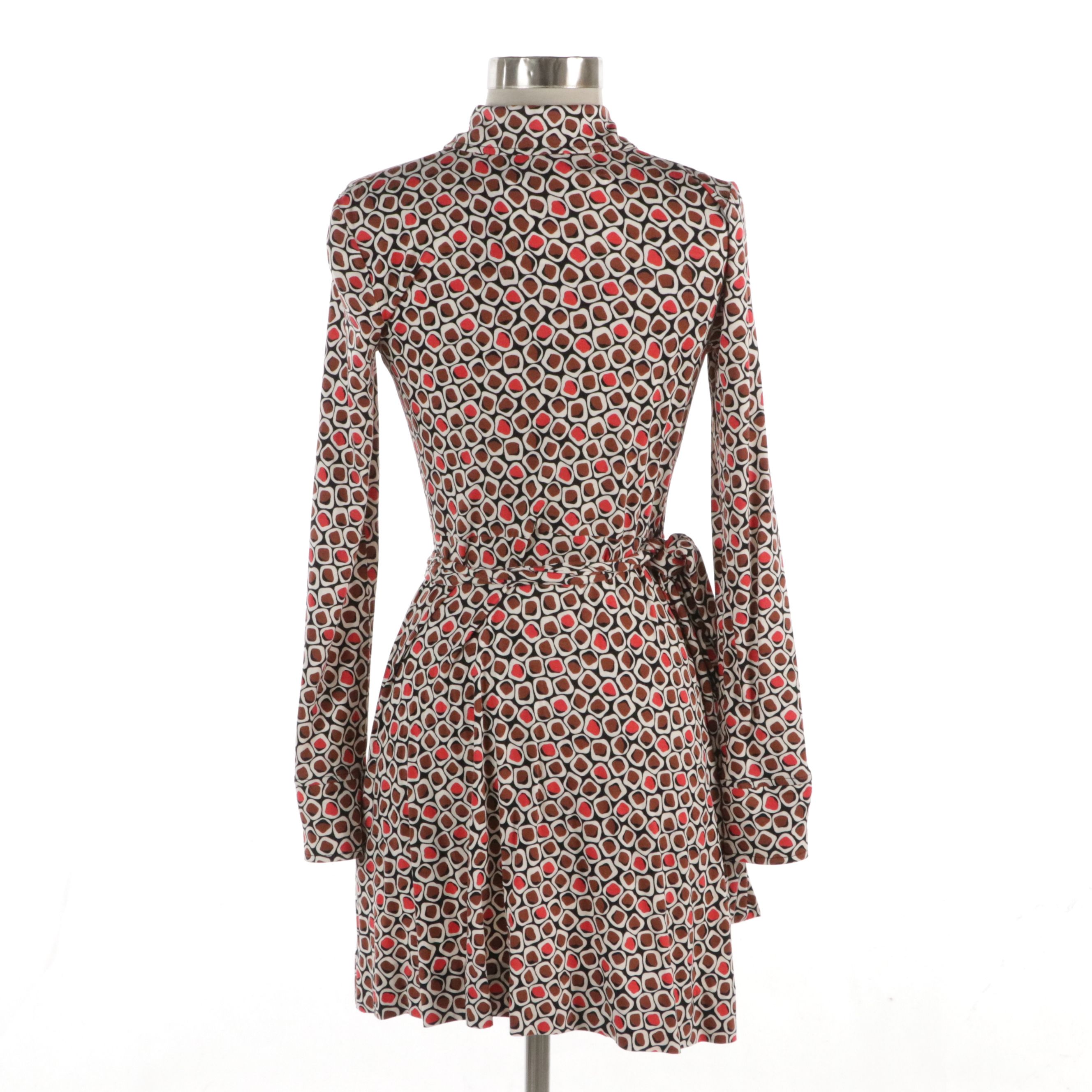 Diane Von Furstenberg Didi Printed Stretch Jersey Wrap Dress, With Tag