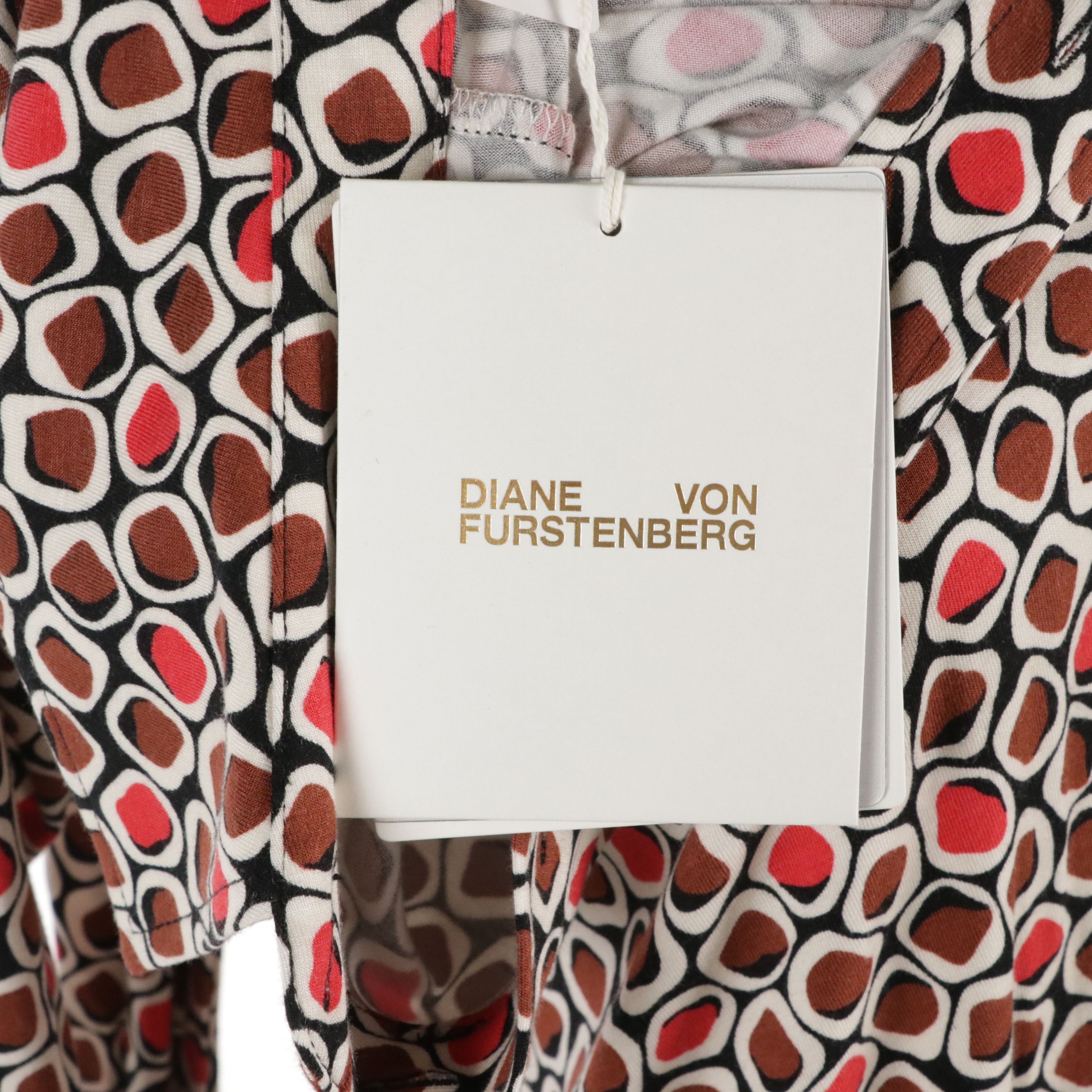 Diane Von Furstenberg Didi Printed Stretch Jersey Wrap Dress, With Tag