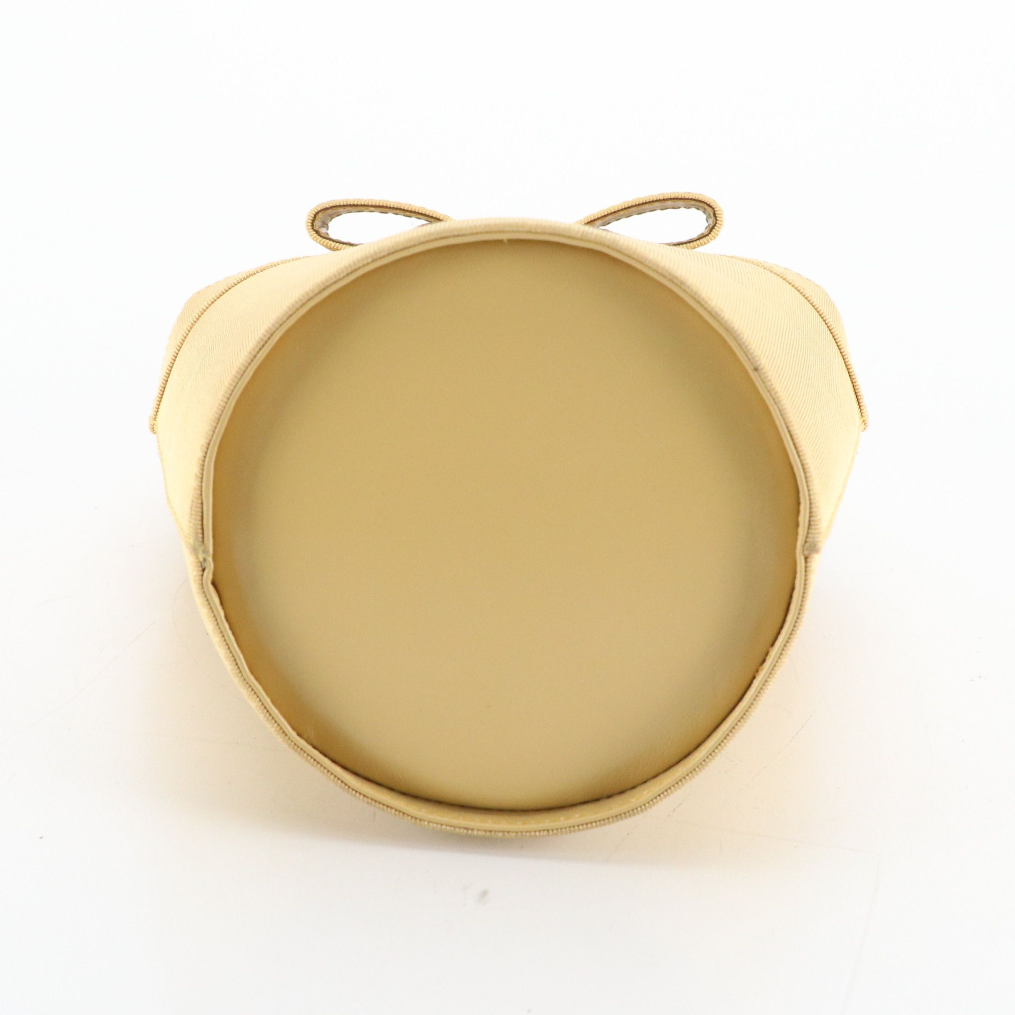 Salvatore Ferragamo Small Vara Bow Bucket Tote in Gold Grosgrain and Leather