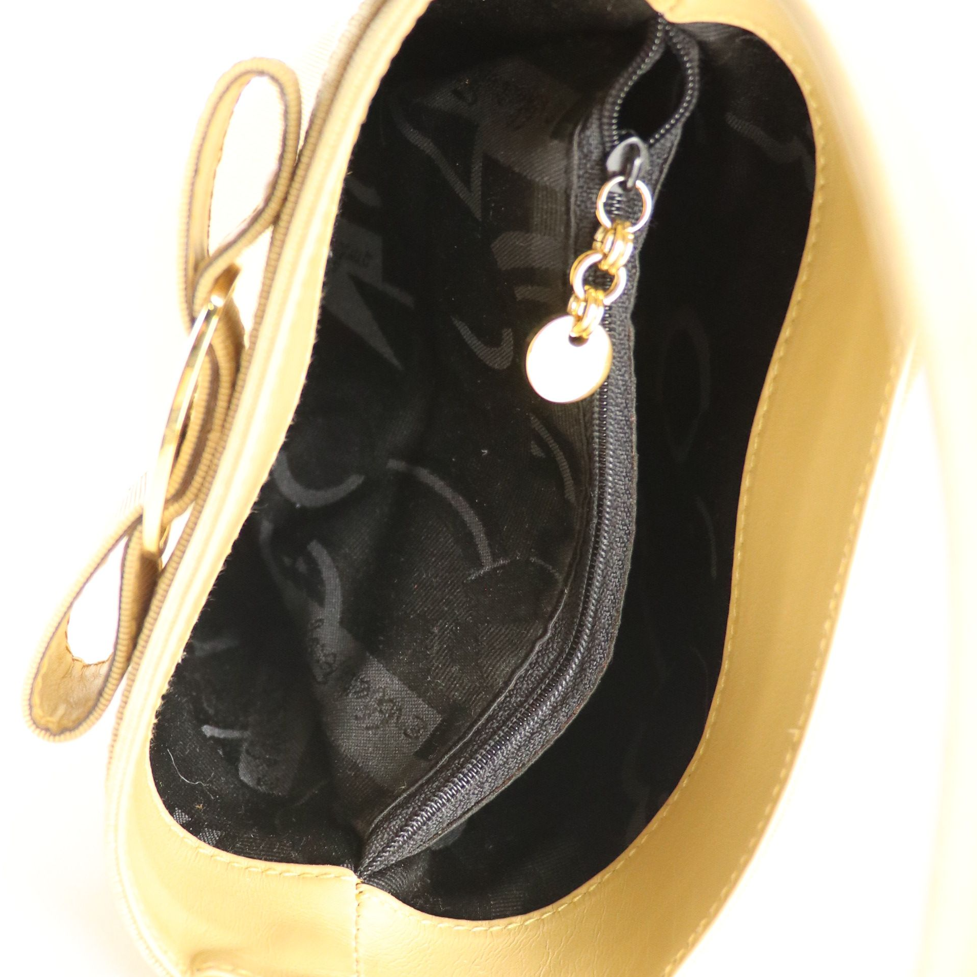 Salvatore Ferragamo Small Vara Bow Bucket Tote in Gold Grosgrain and Leather