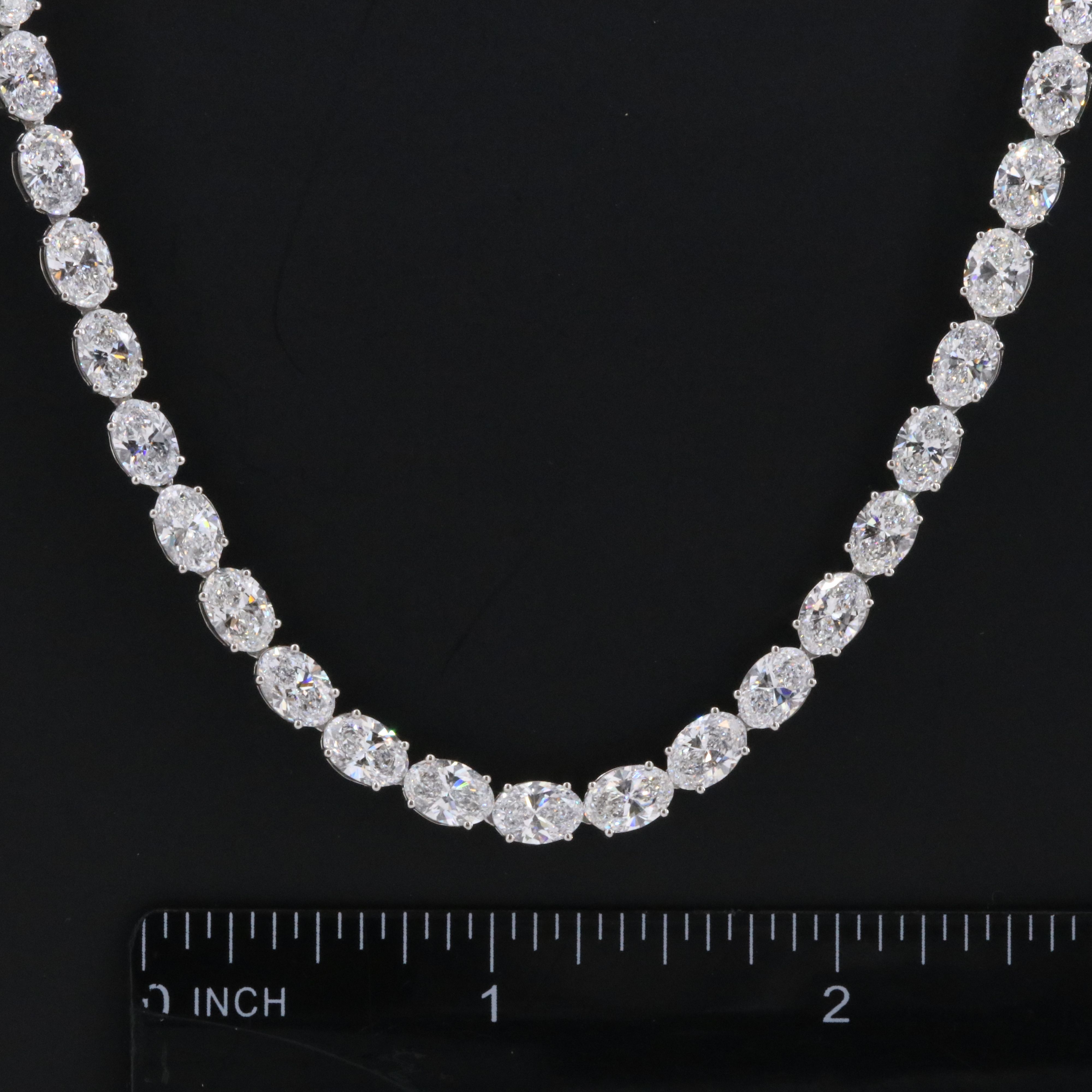 Platinum 35.64 CTW Lab Grown Diamond Line Necklace