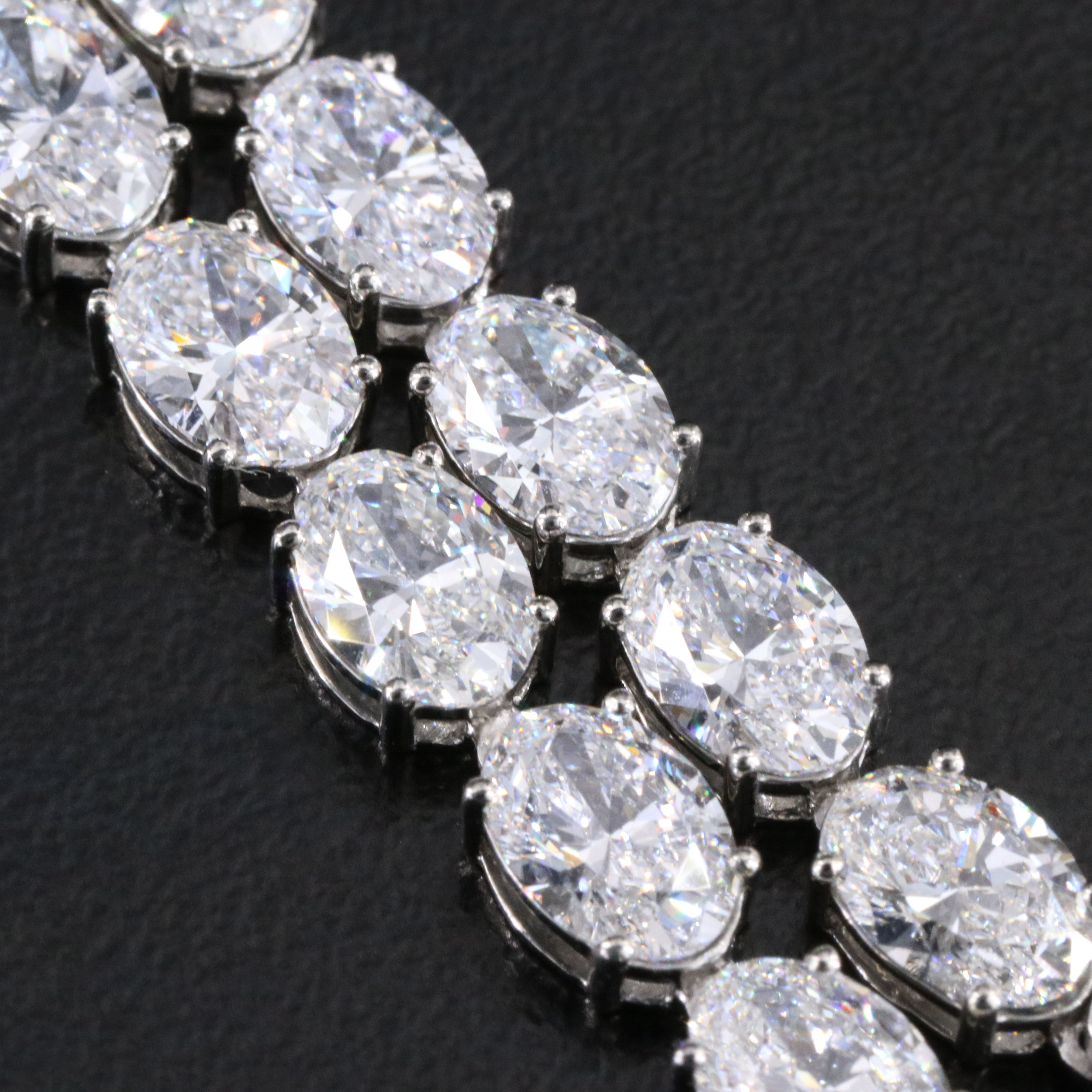 Platinum 35.64 CTW Lab Grown Diamond Line Necklace