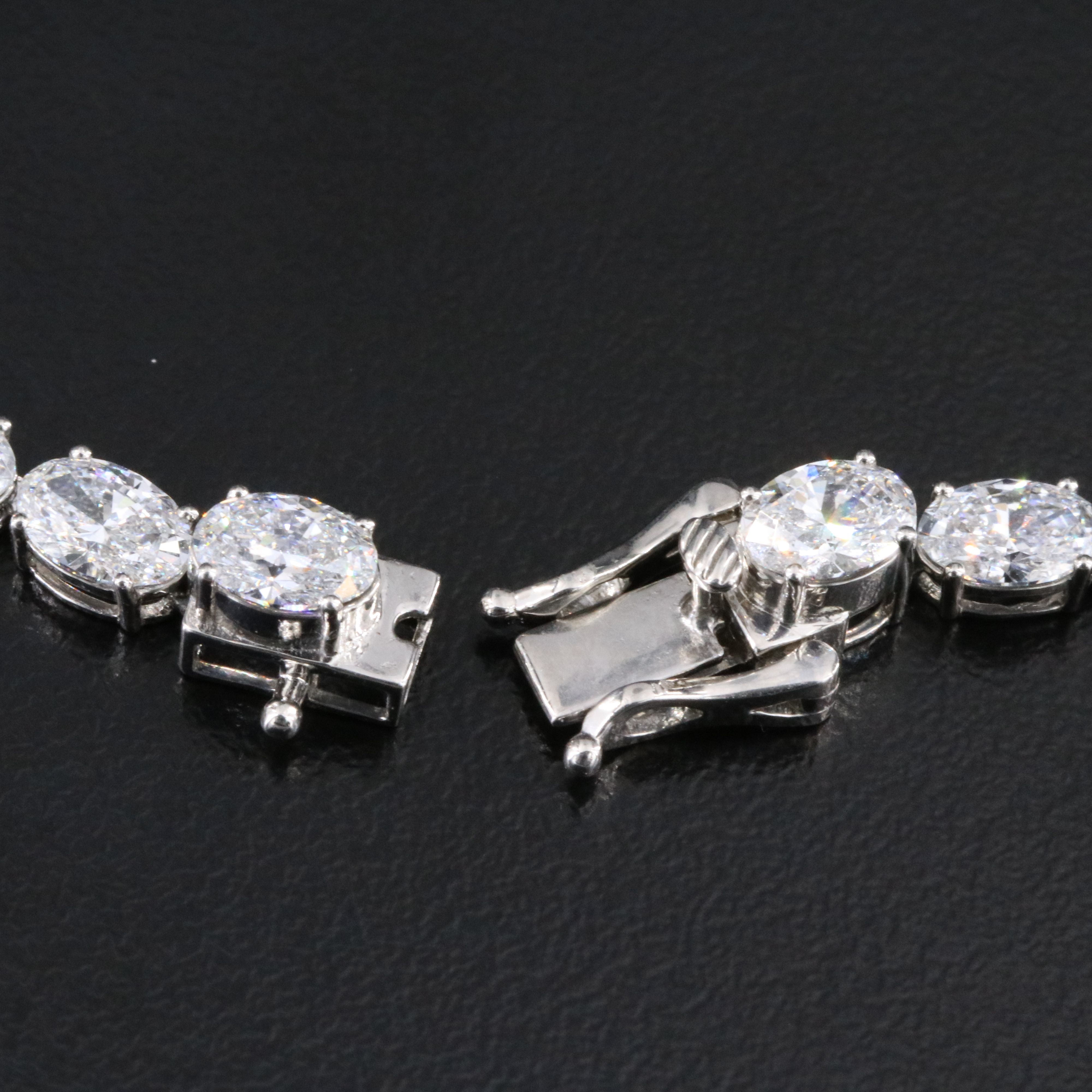 Platinum 35.64 CTW Lab Grown Diamond Line Necklace