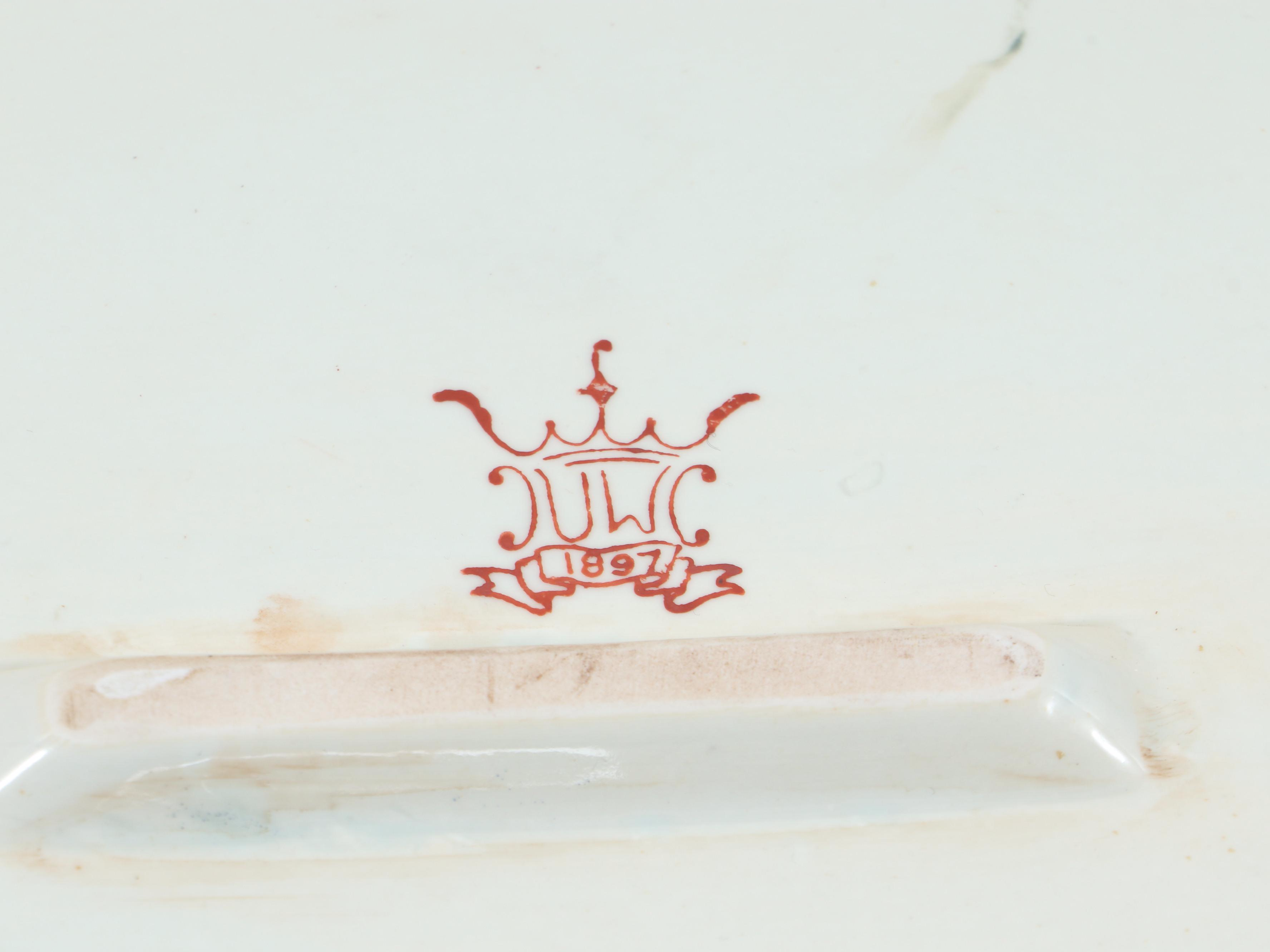 United Wilson Imari Style Porcelain Foot Bath Form Planter or Centerpiece Bowl