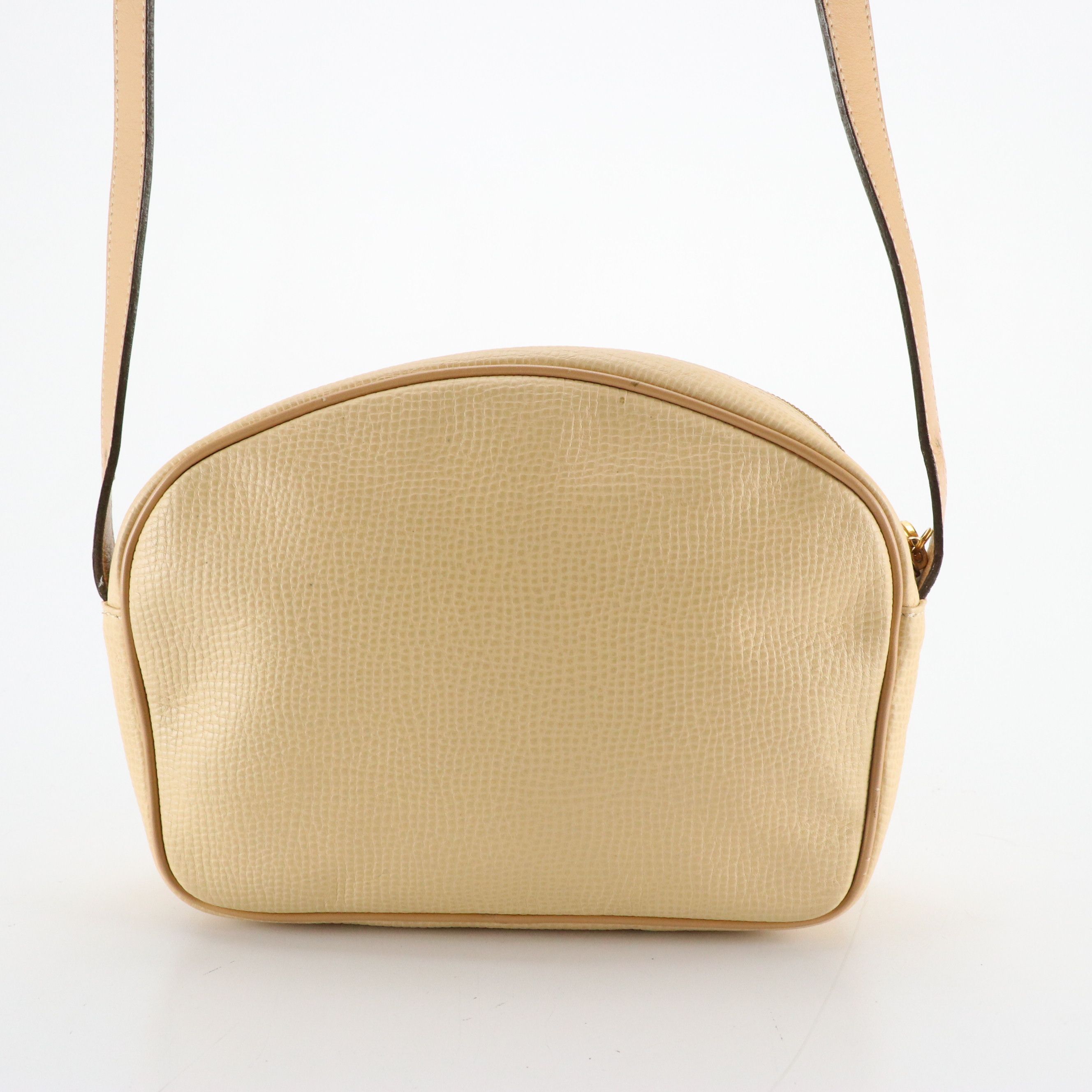 Christian Dior Vintage Buttercream and Beige Leather Crossbody Bag