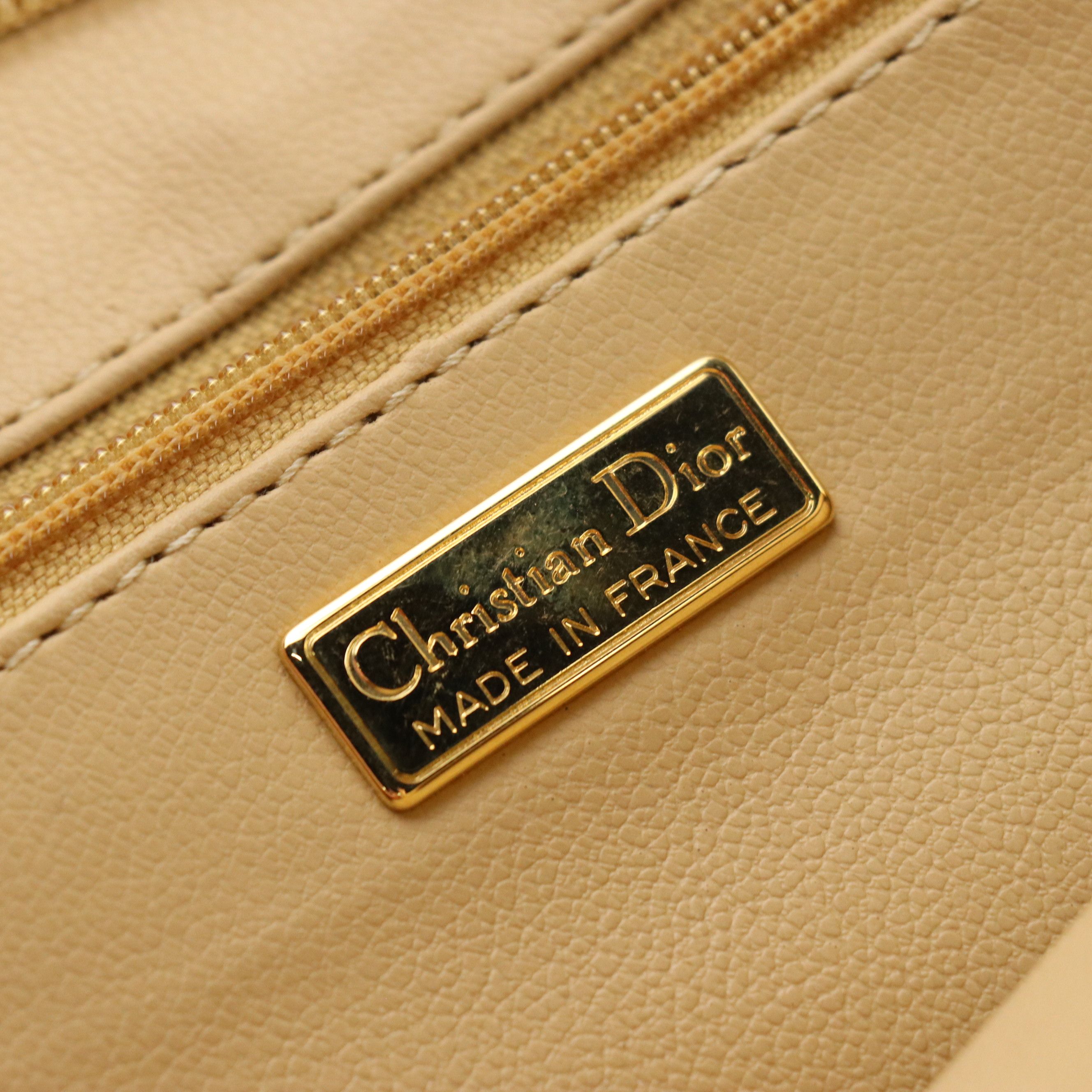 Christian Dior Vintage Buttercream and Beige Leather Crossbody Bag
