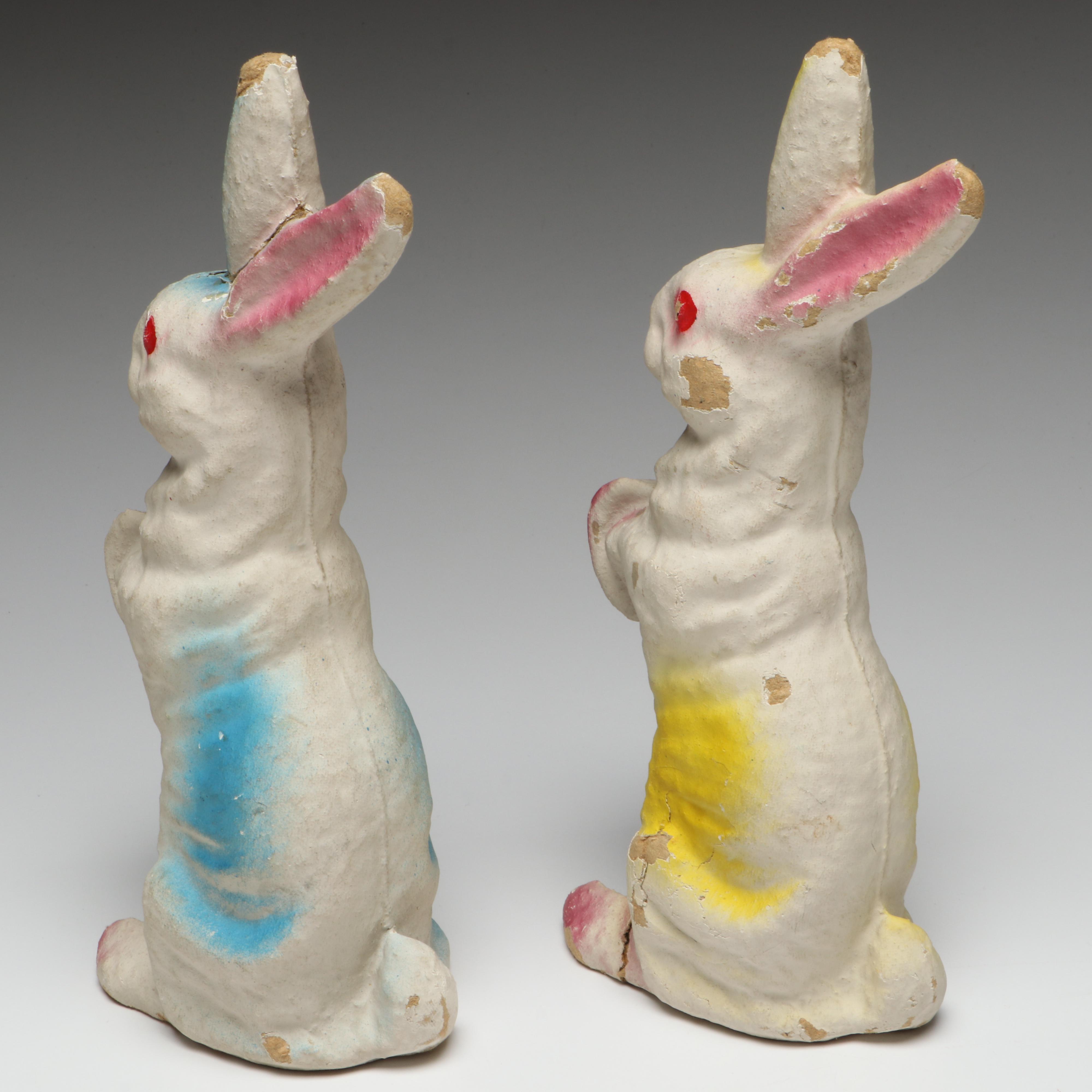 Easter Bunny and Duck Papier-Mâché Candy Containers, Mid-20th Century