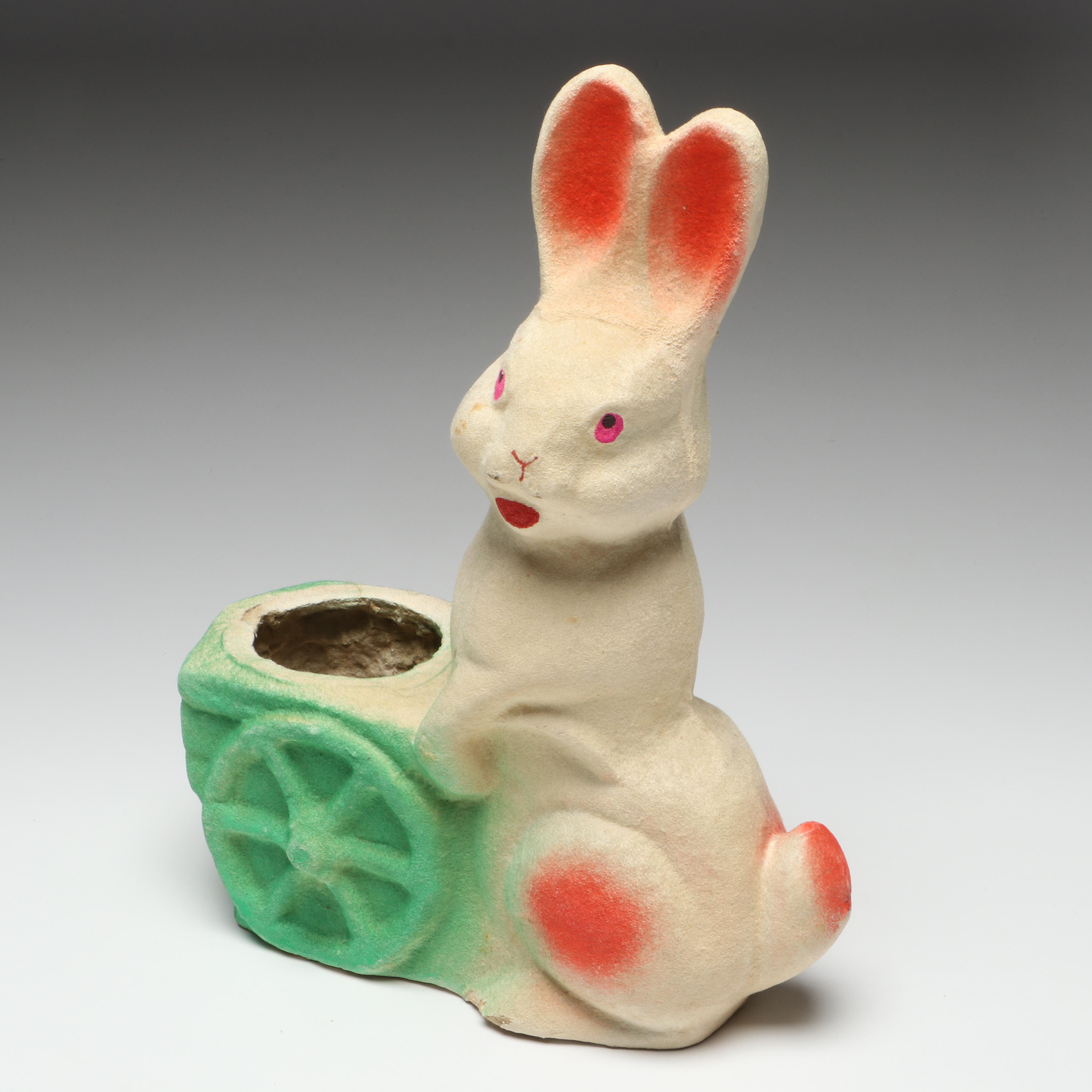 Easter Bunny and Duck Papier-Mâché Candy Containers, Mid-20th Century