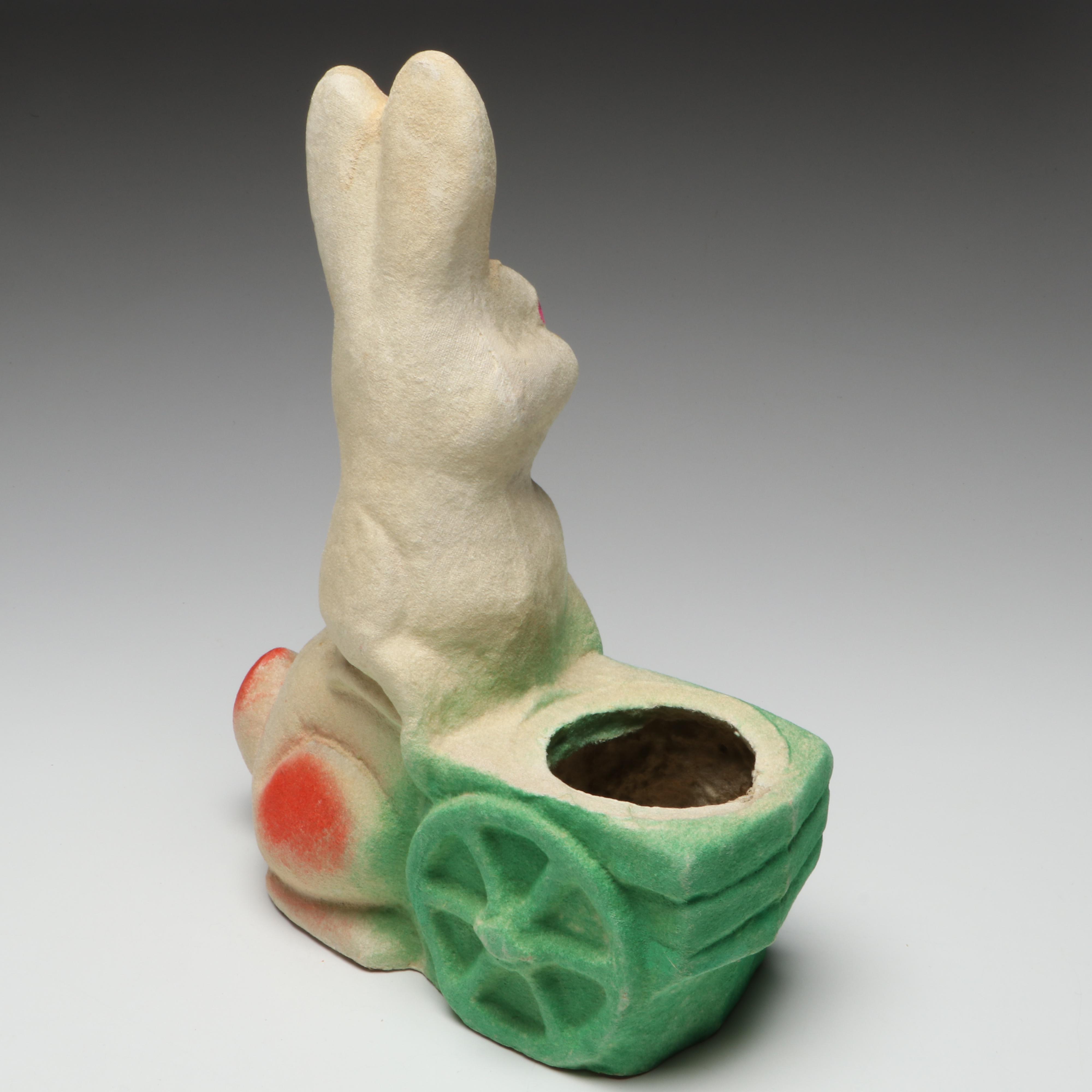 Easter Bunny and Duck Papier-Mâché Candy Containers, Mid-20th Century